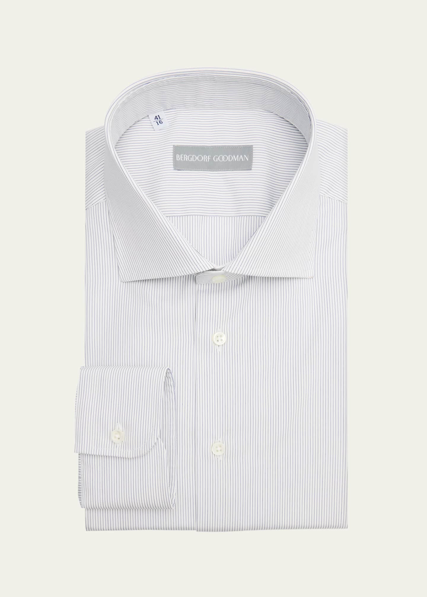 Bergdorf Goodman Men's Cotton Pencil Stripe Dress Shirt Image 1 of 2
