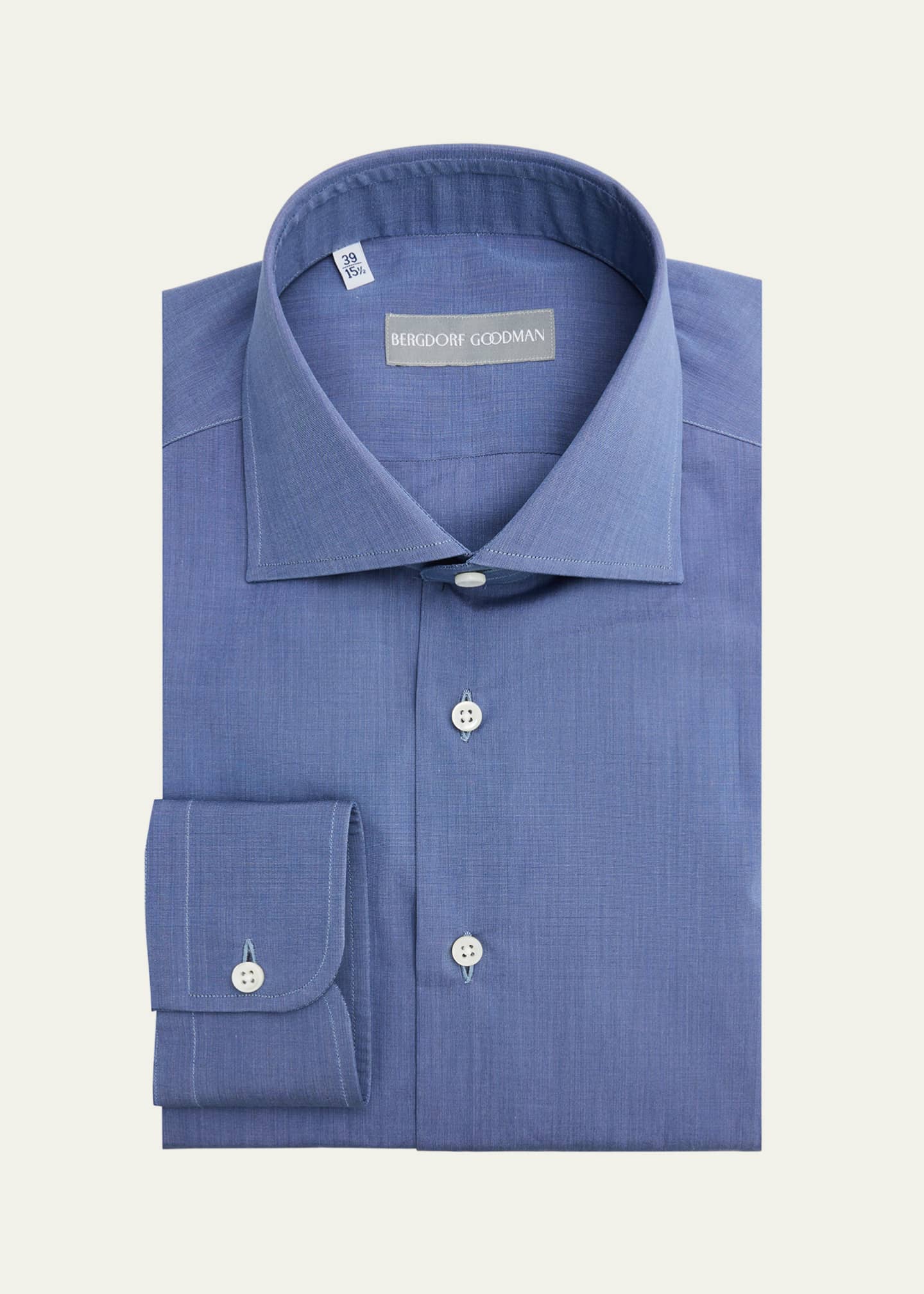Bergdorf Goodman Men's Cotton Spread Collar Dress Shirt Image 1 of 2