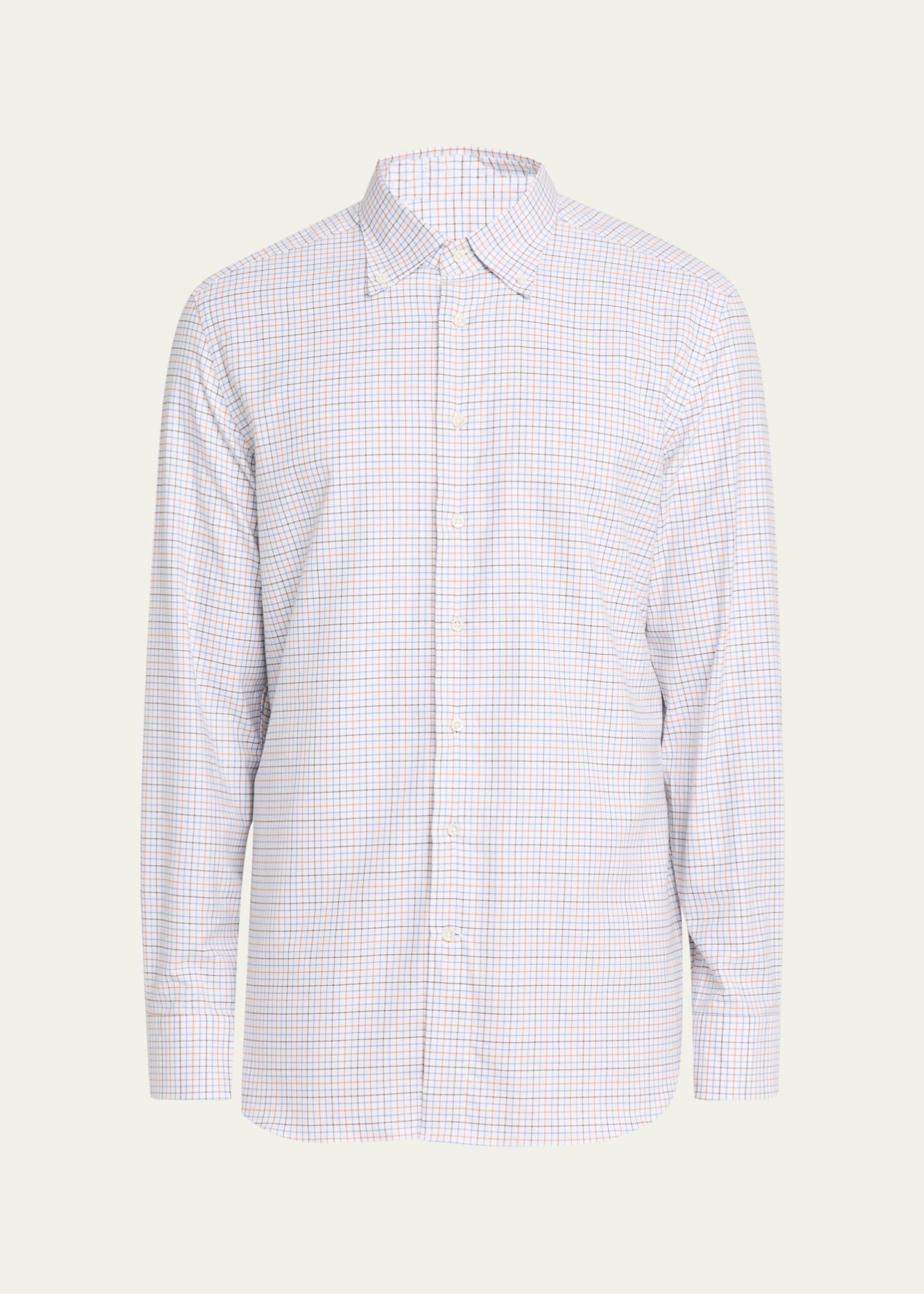 Bergdorf Goodman Men's Cotton Multi-Check Button-Collar Sport Shirt ...