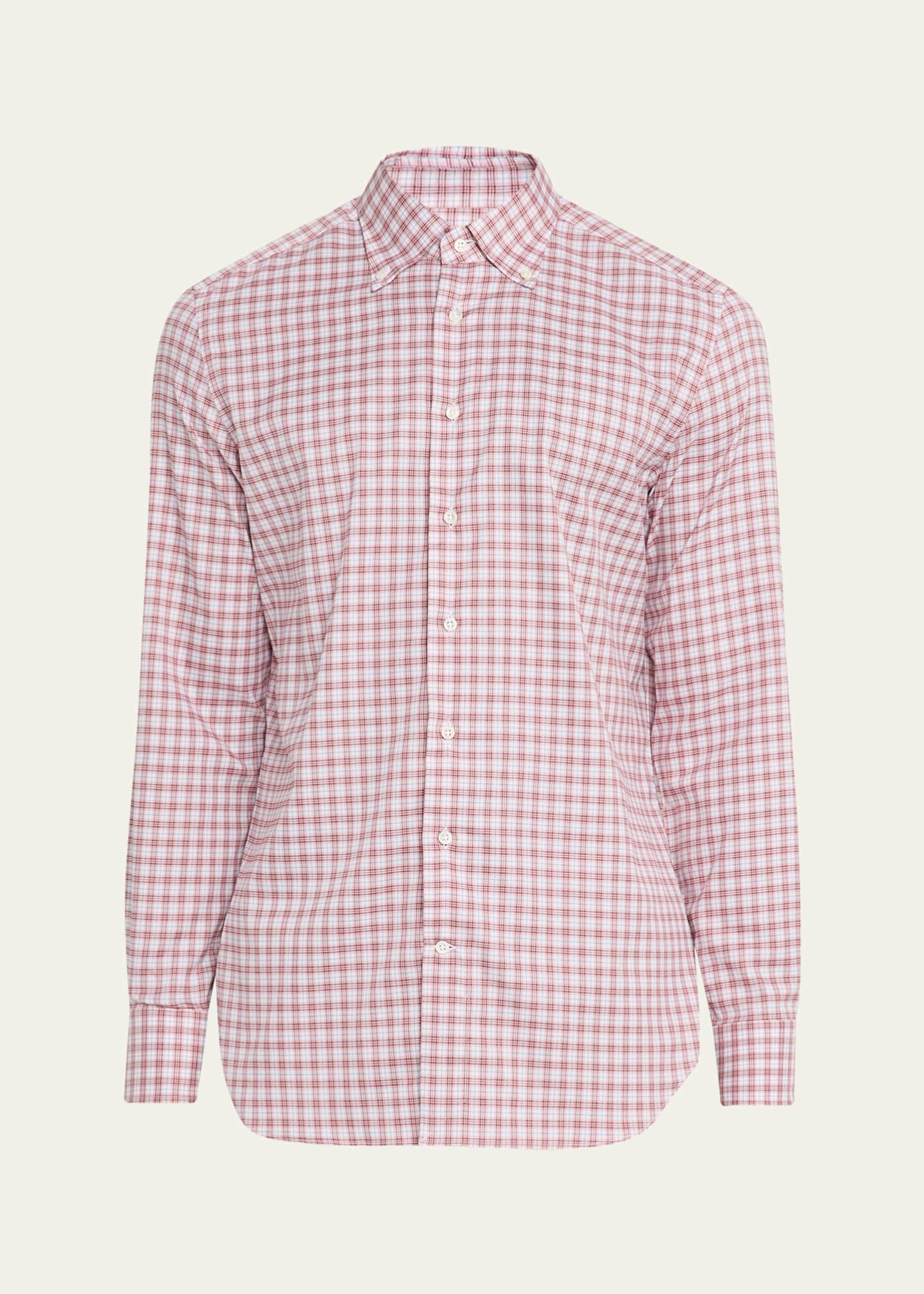 strapless open back dress Quattro Flex Dress Shirt with Semi-Spread Collar Pink Gingham S / Pink Gingham main image 0