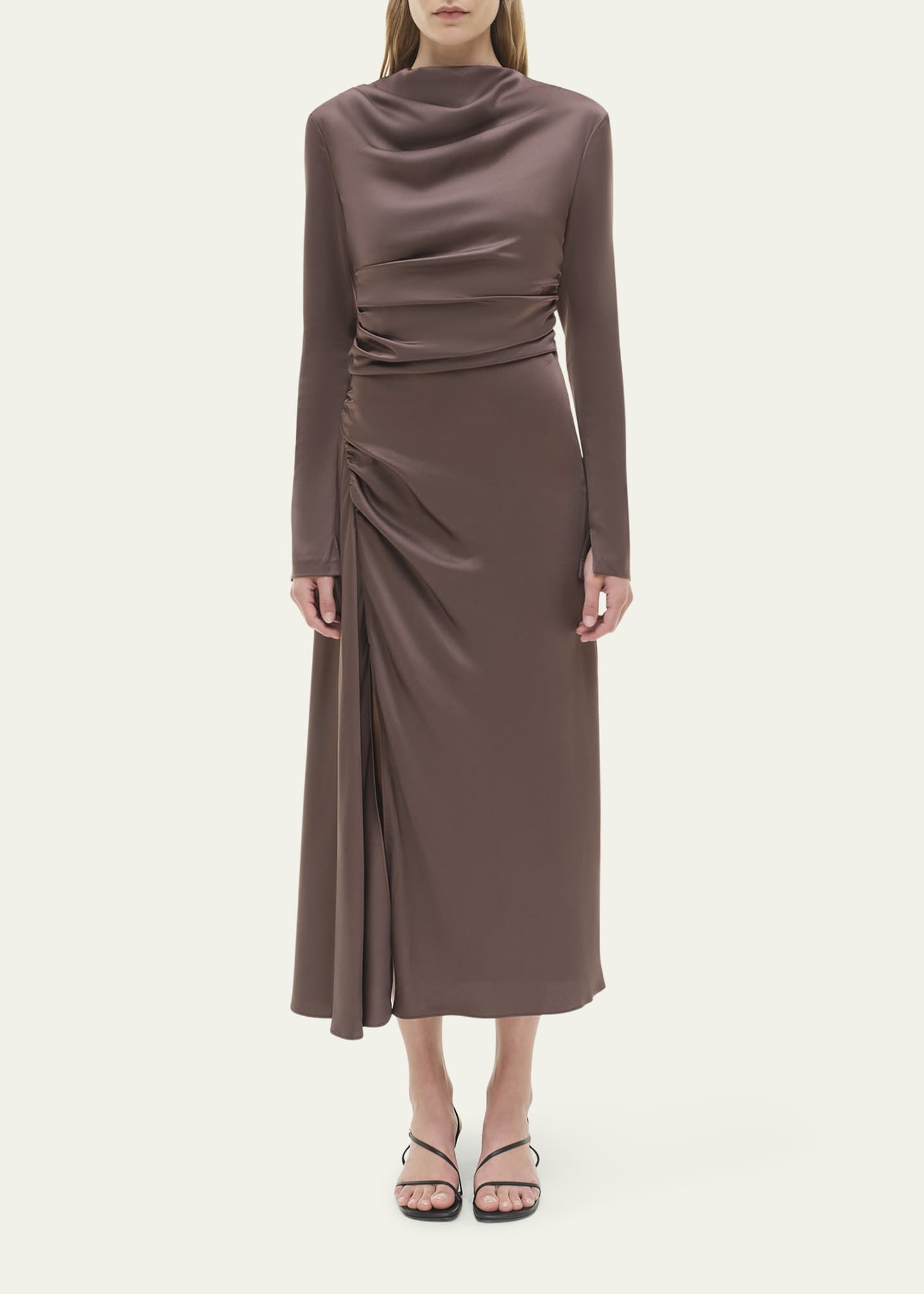 long sleeve color block dress Quarter Sleeve Color Block Maxi Dress