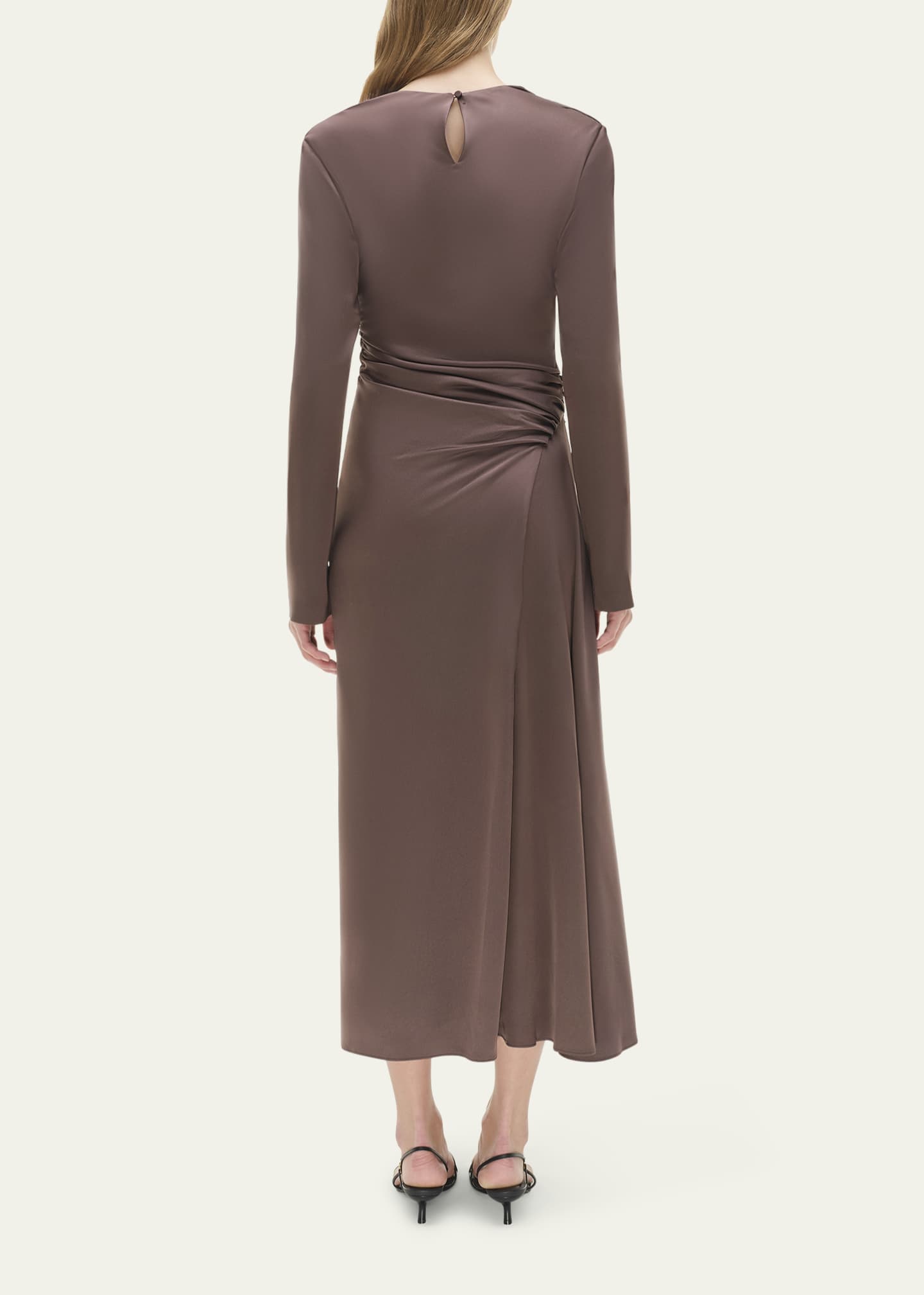 satin brown midi dress Grace Loves Lace Silky Satin Midi Gold