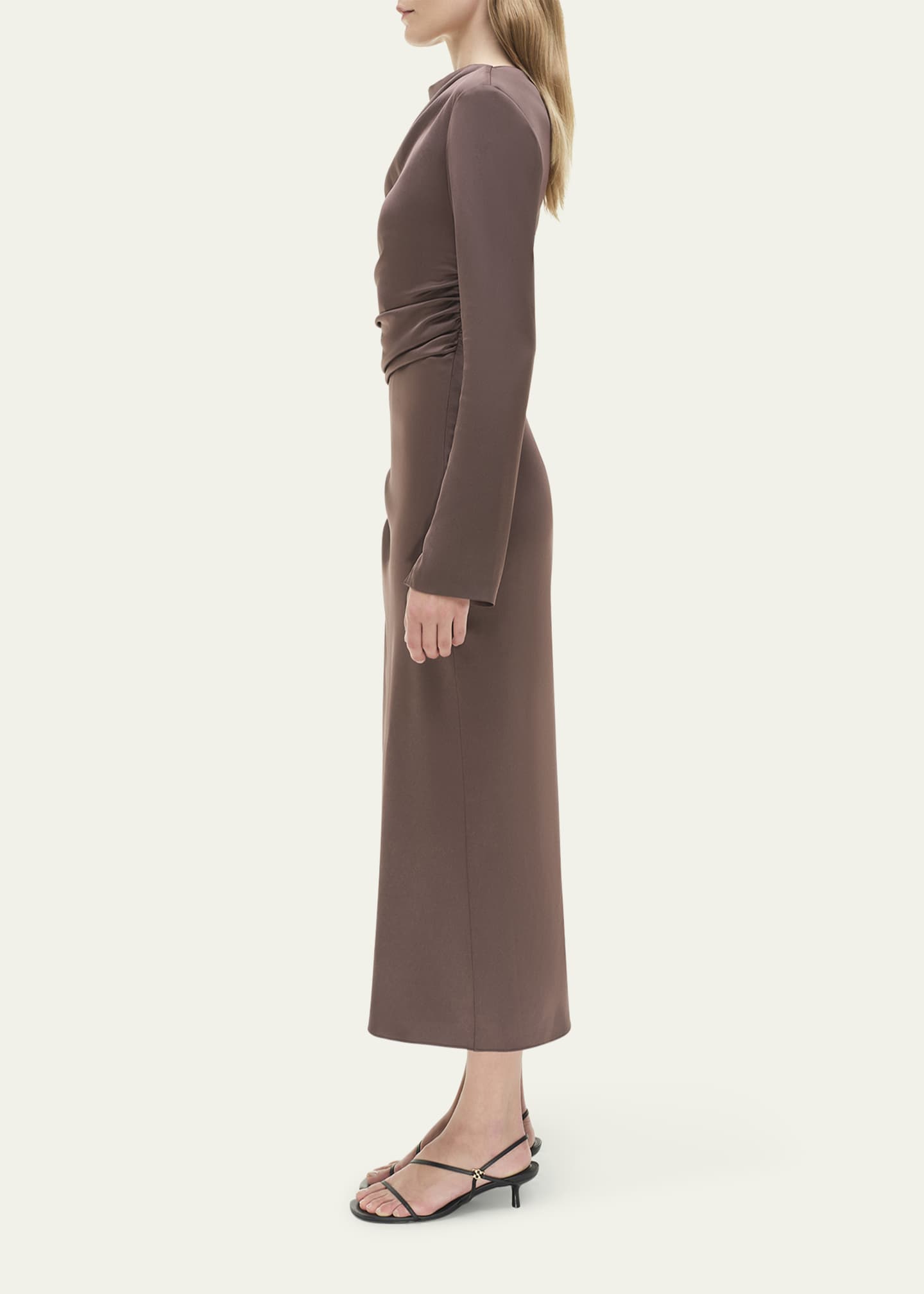 Simkhai Women's Odessa Draped Midi-Dress - Chocolate - Size 2