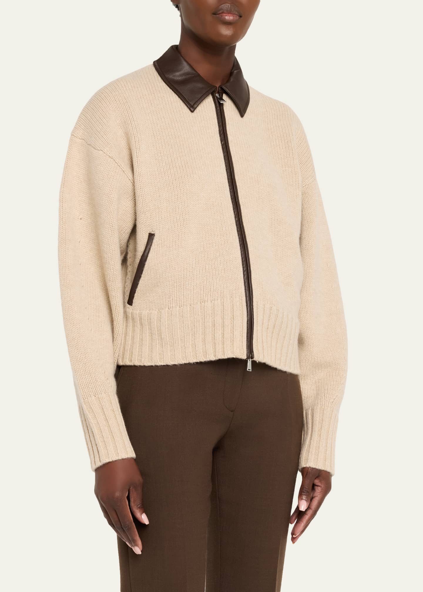 SIMKHAI Zofia Wool Zip Cardigan - Bergdorf Goodman