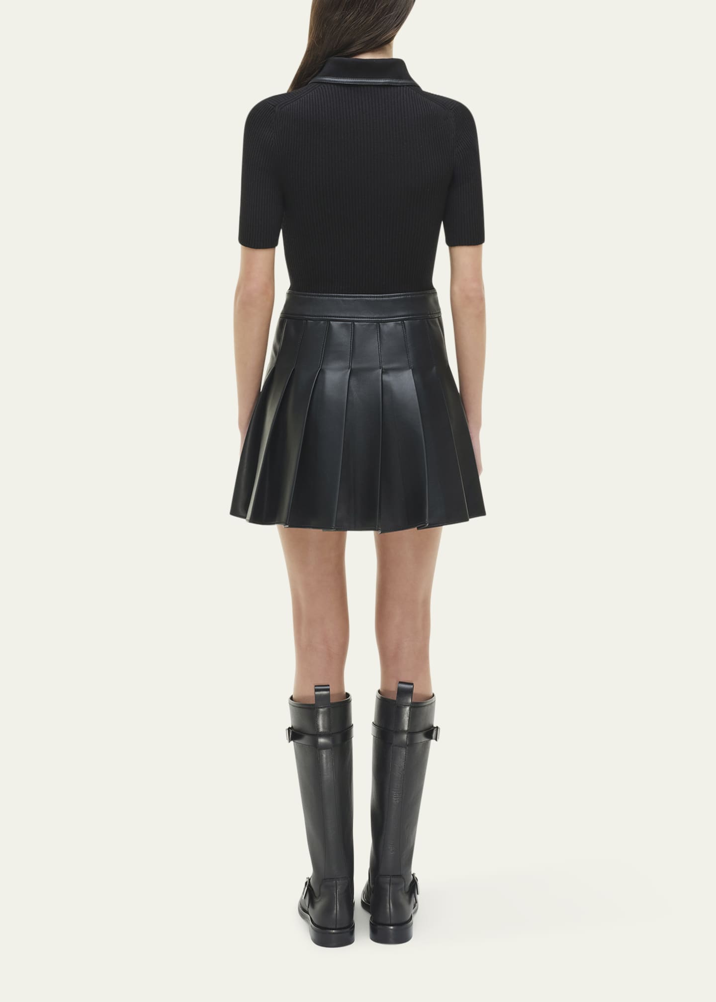 SIMKHAI Linnie Pleated Combo Mini Dress Image 3 of 5
