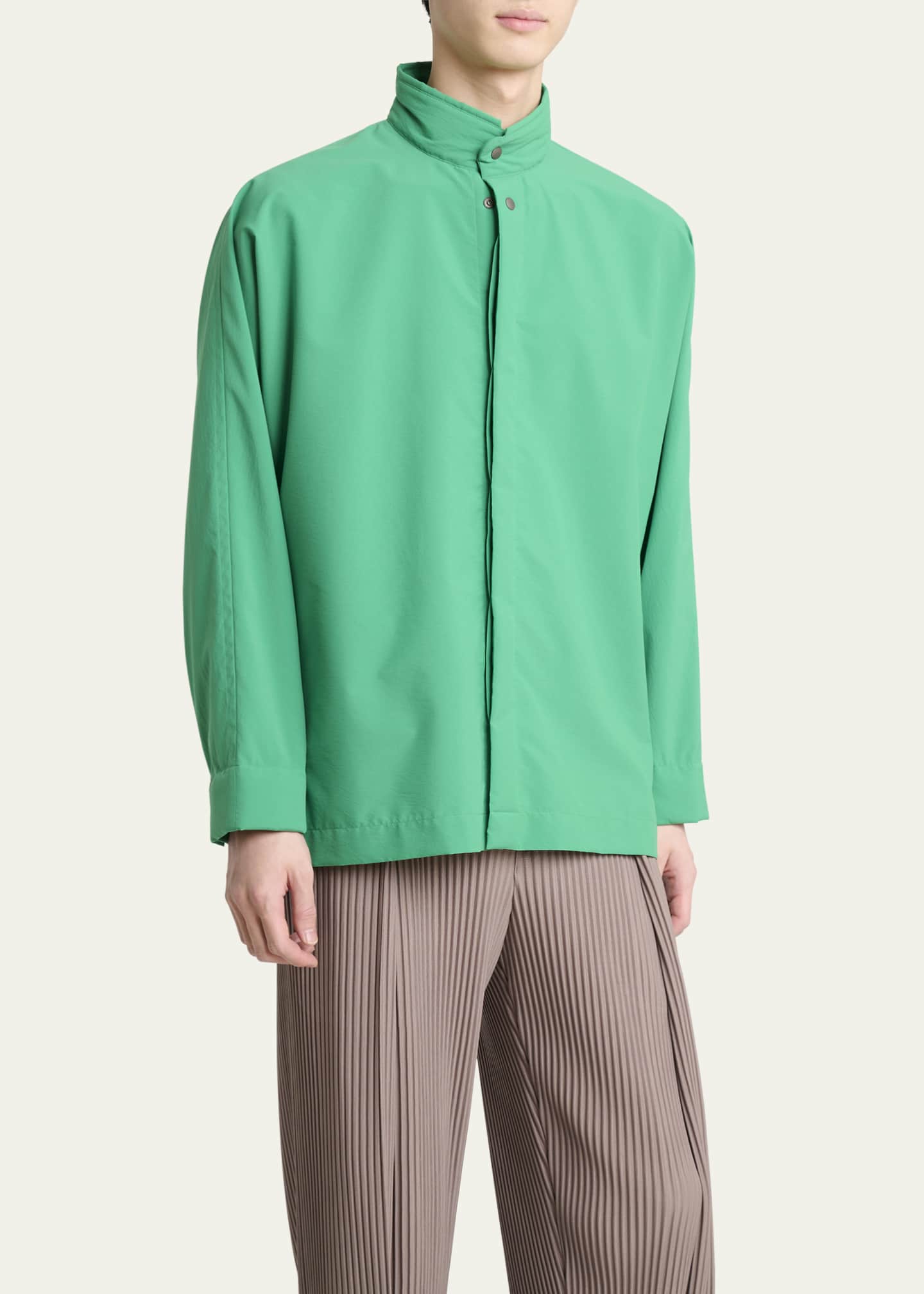【HOMME PLISSE ISSEI MIYAKE】長袖シャツ Homme Plisse Issey Miyake Men's Padded Snap-Front Shirt - Bergdorf