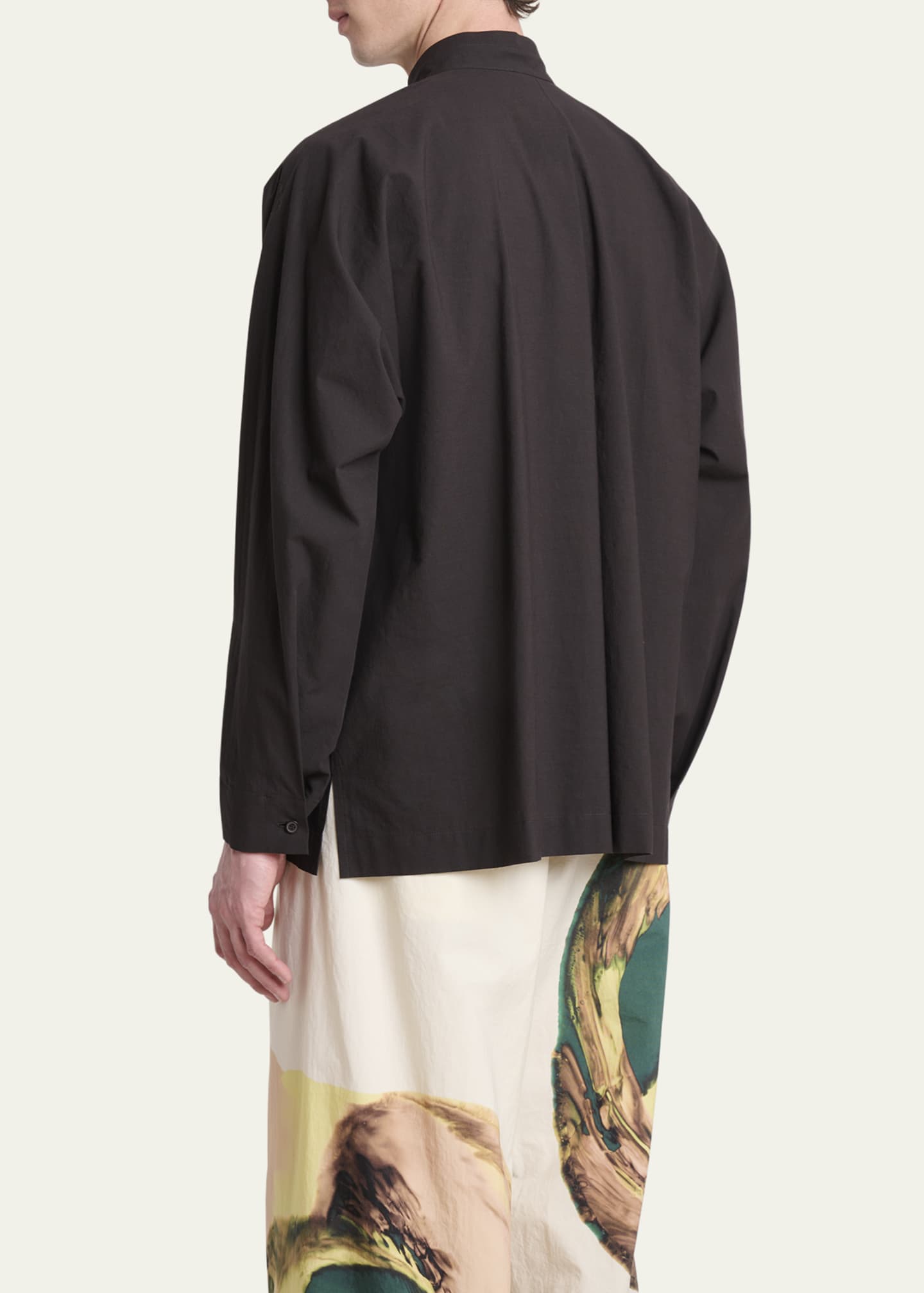Homme Plisse Issey Miyake Men's Streamline Cotton Button-Down Shirt Image 3 of 5
