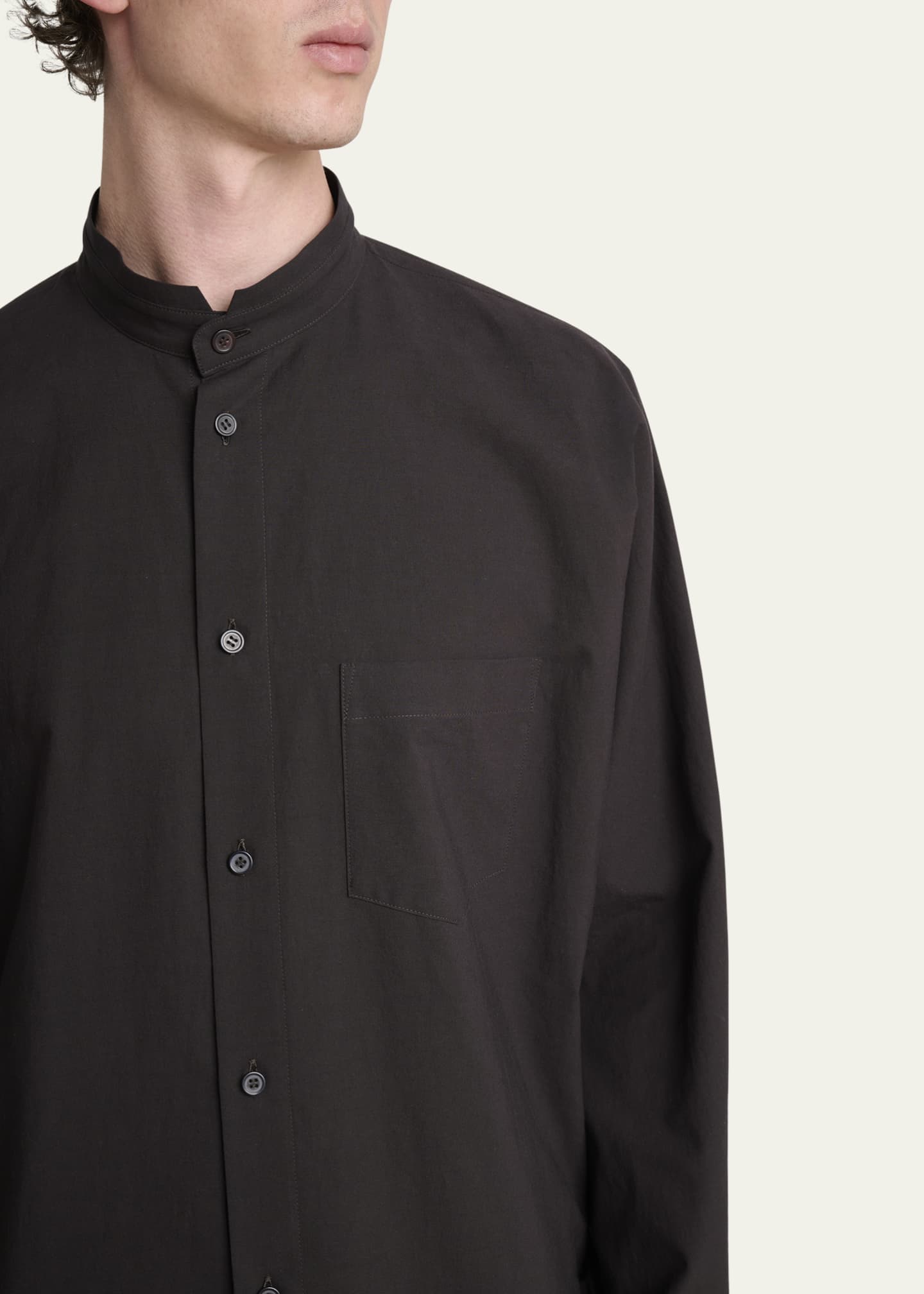 Homme Plisse Issey Miyake Men's Streamline Cotton Button-Down Shirt Image 5 of 5