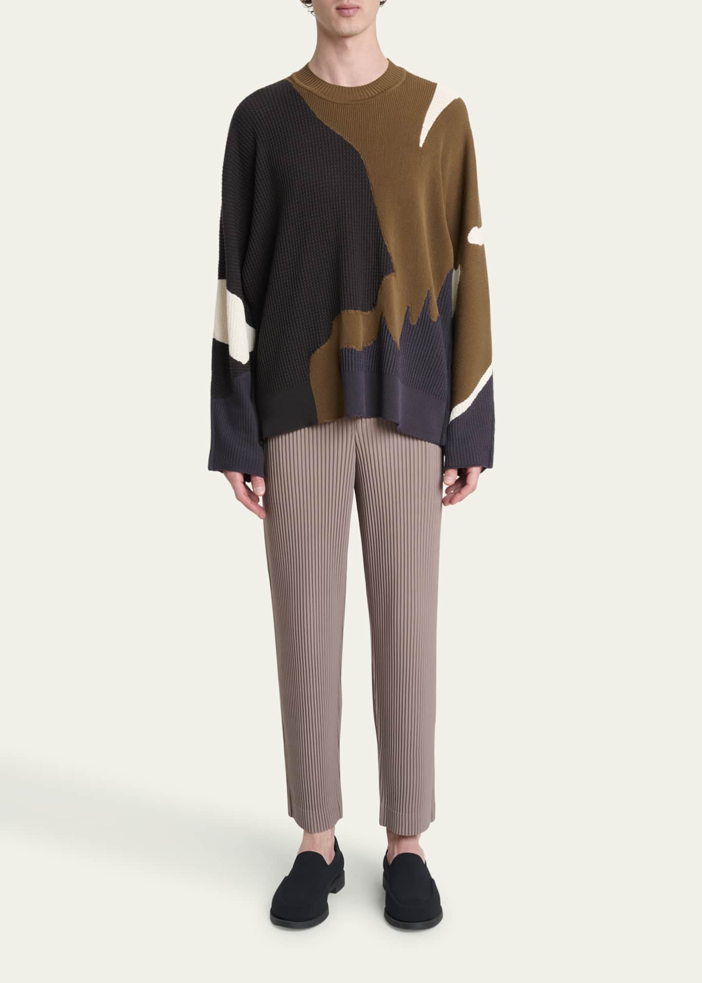 HOMME PLISSÉ ISSEY MIYAKE AGATE brown Homme Plisse Issey Miyake Men's Multi Agate Knit Relaxed