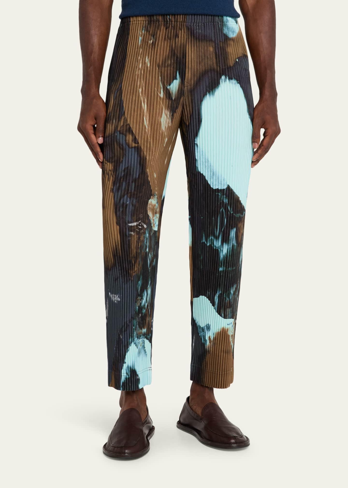 Homme Plisse Issey Miyake Men's Multi-Agate Pleated Pull-On Pants