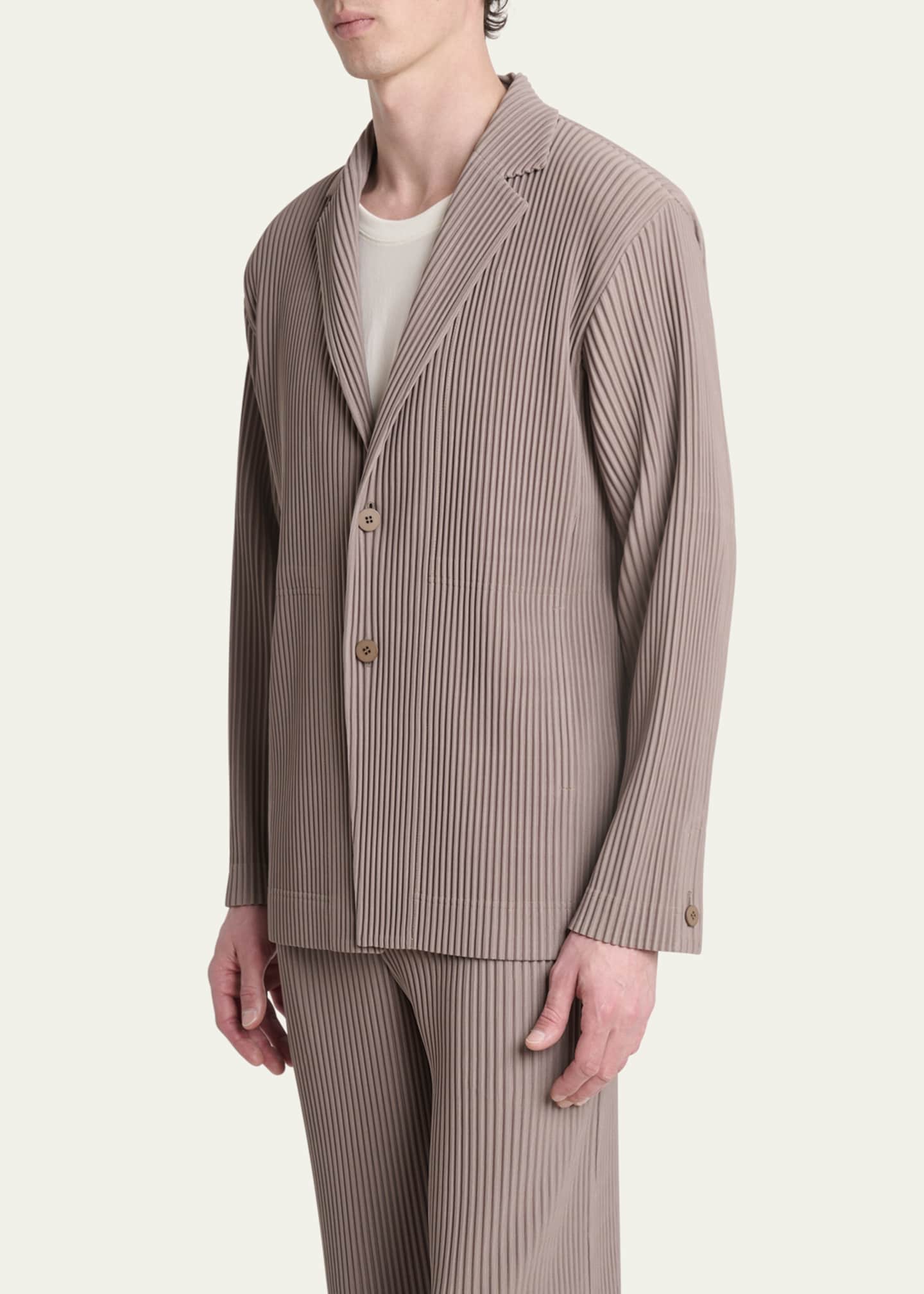 Homme Plisse Issey Miyake Men's Pleated Single-Breasted Sport Coat