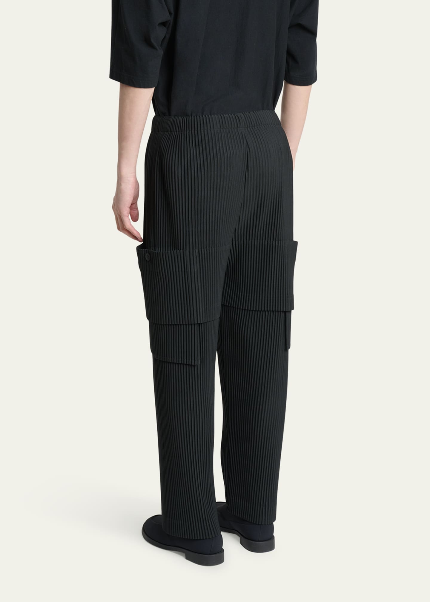 HOMME PLISSÉ ISSEY MIYAKE CARGO 1 Homme Plisse Issey Miyake Men's Dark Gray Multi Pocket Pants
