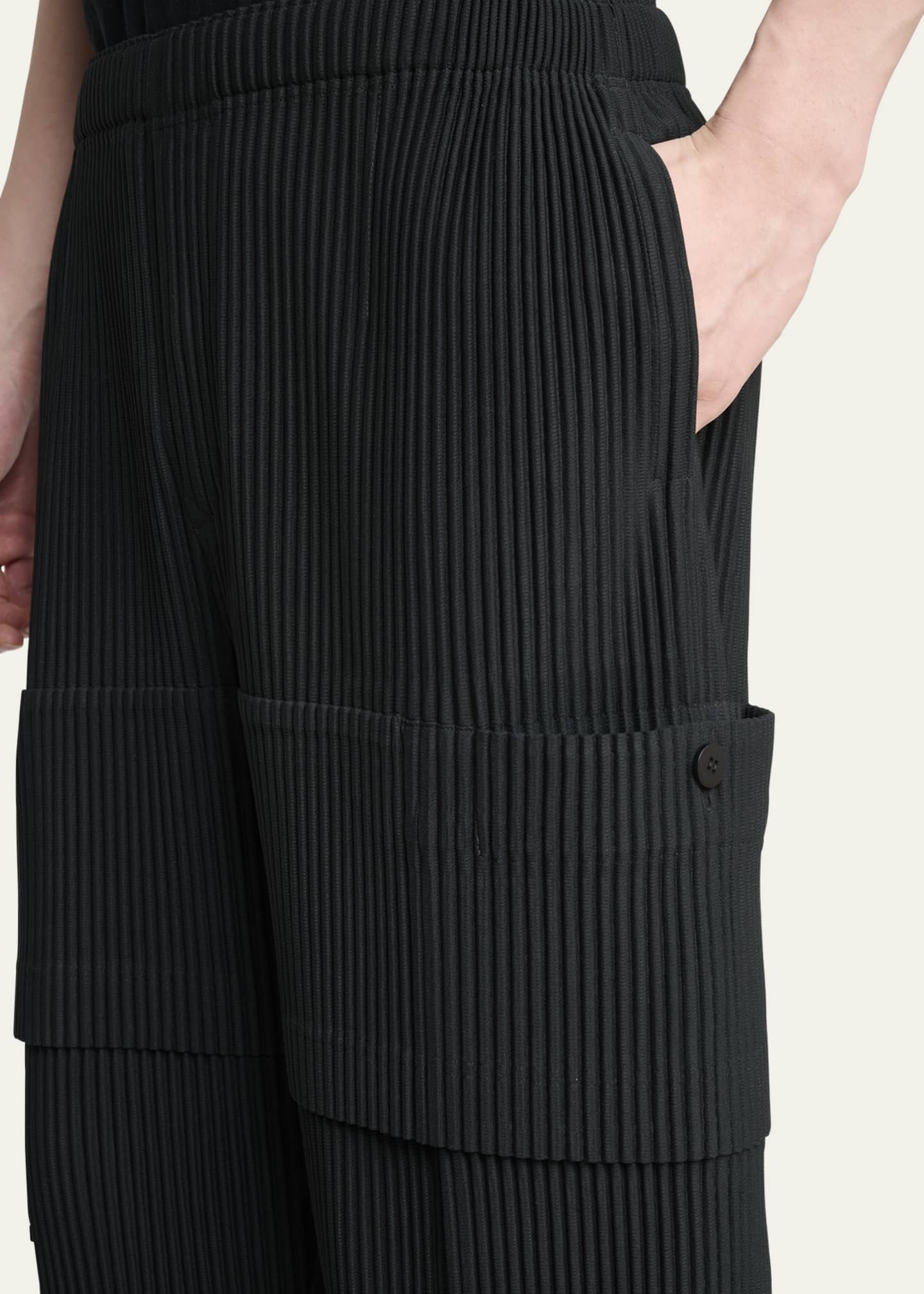 HOMME PLISSÉ ISSEY MIYAKE CARGO 1 Homme Plisse Issey Miyake Men's Dark Gray Multi Pocket Pants