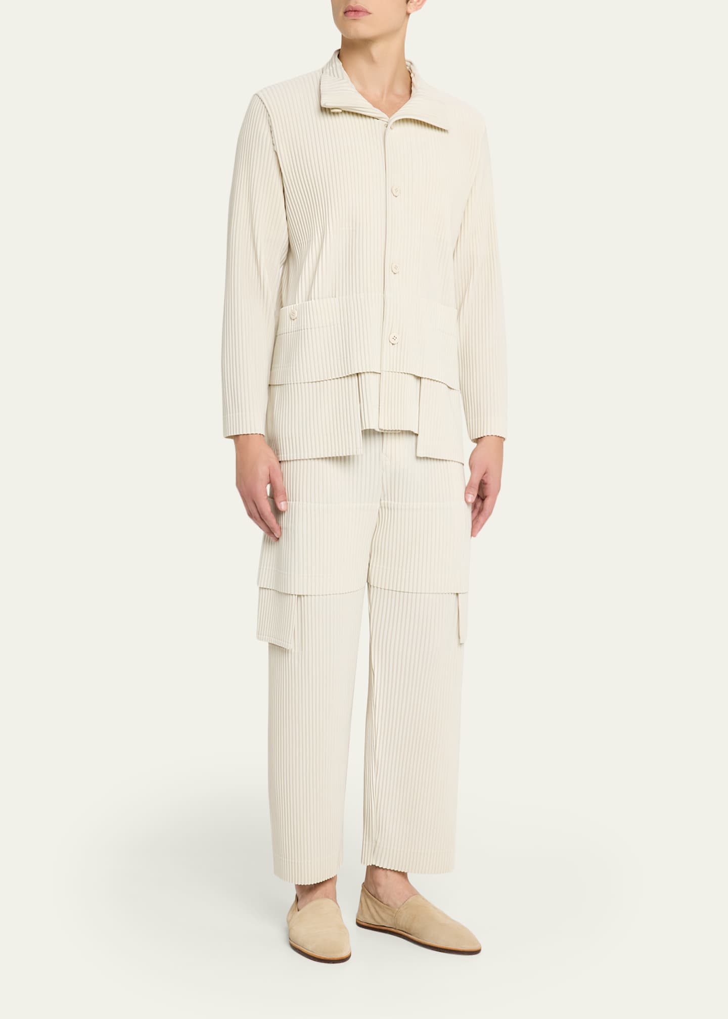 Homme Plisse Issey Miyake Men's Dark Gray Multi Pocket Pants