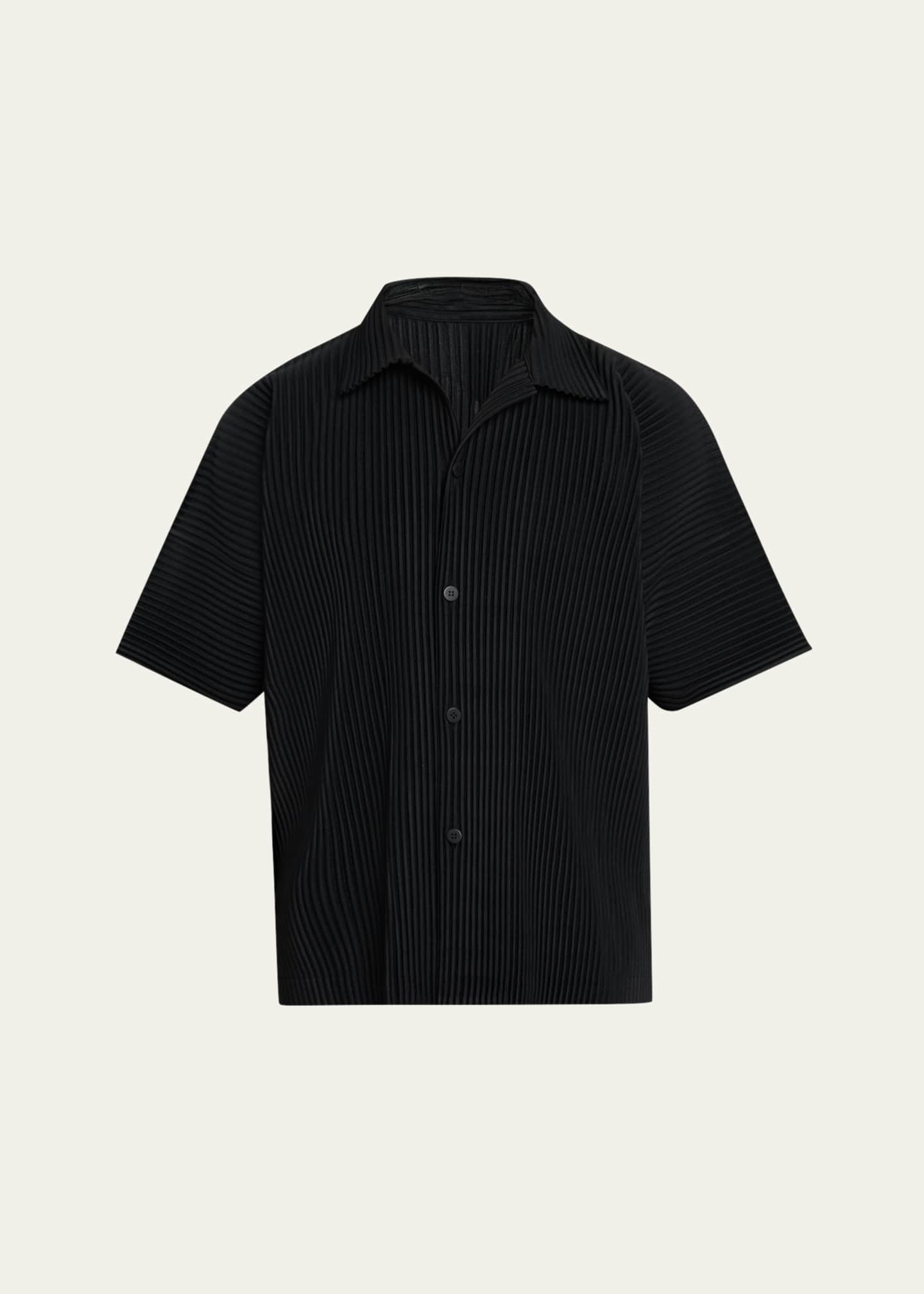 Homme Plisse Issey Miyake Men's Pleated Oversized Polo Shirt