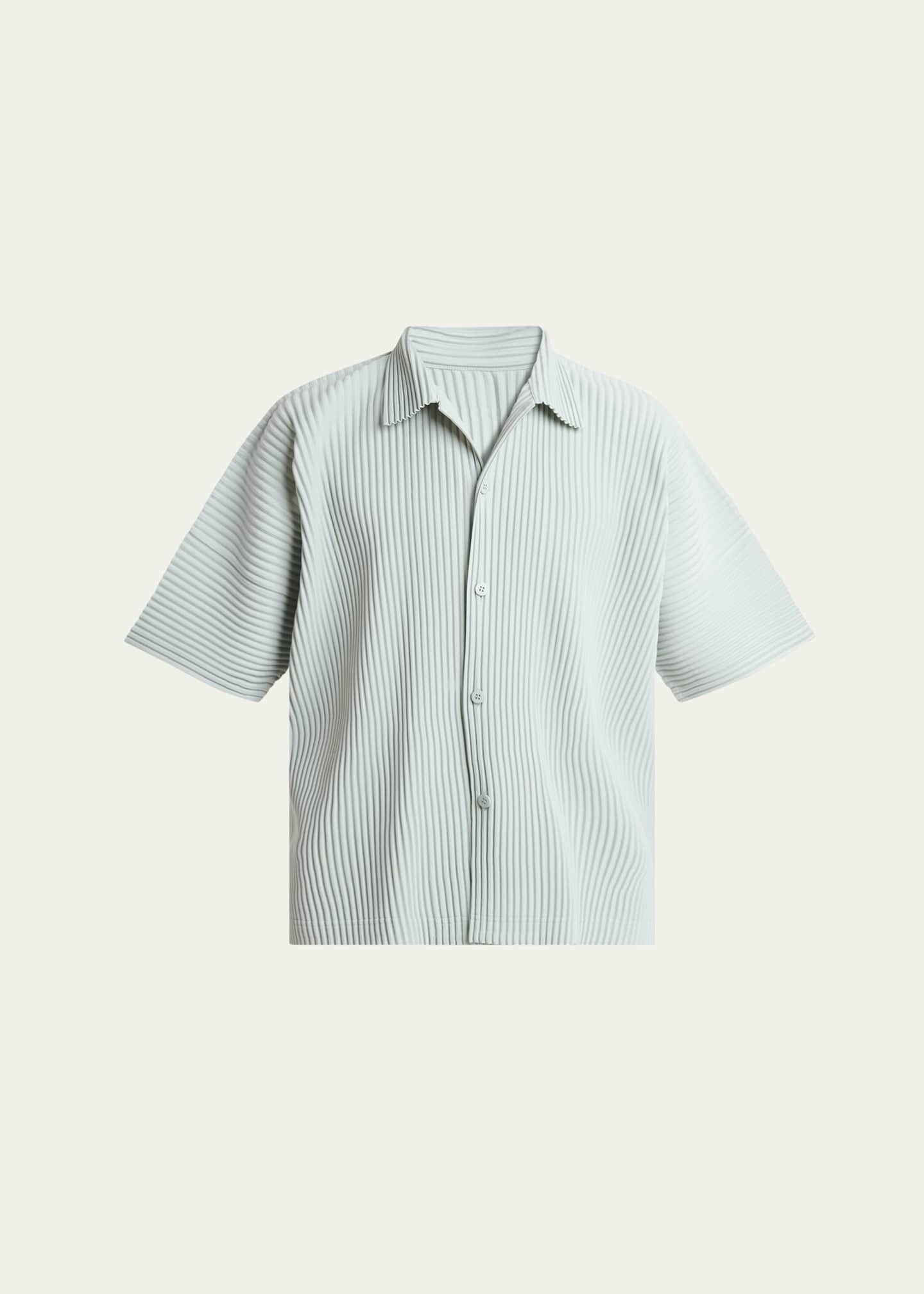 Homme Plisse Issey Miyake Men's Pleated Oversized Polo Shirt Image 1 of 5