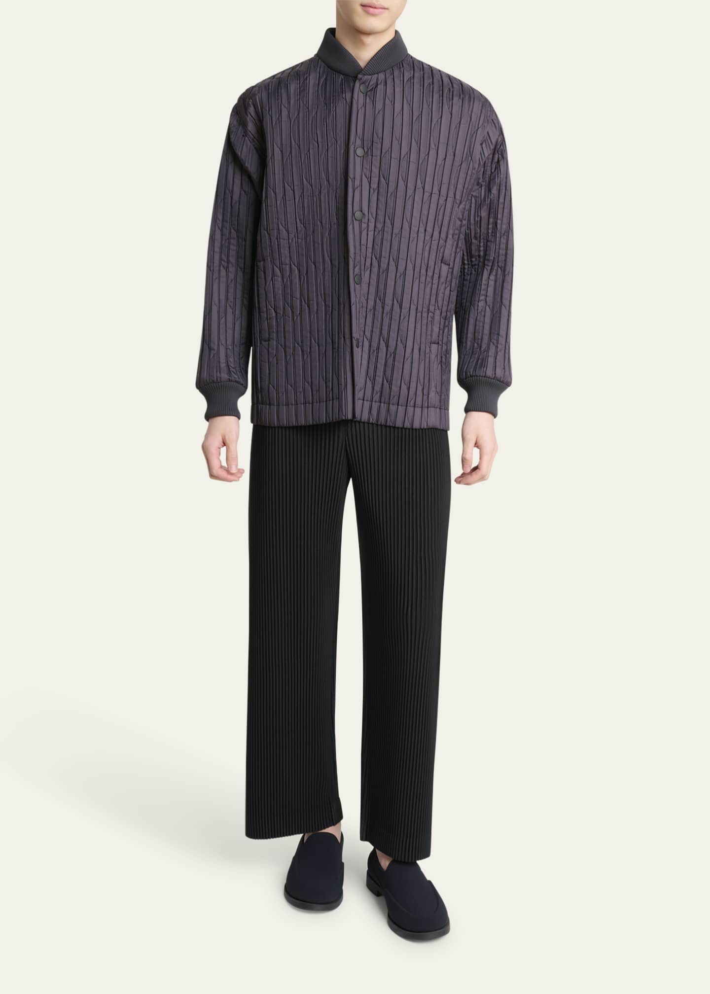 Homme Plisse Issey Miyake Men's Black Pleated Trousers - Bergdorf