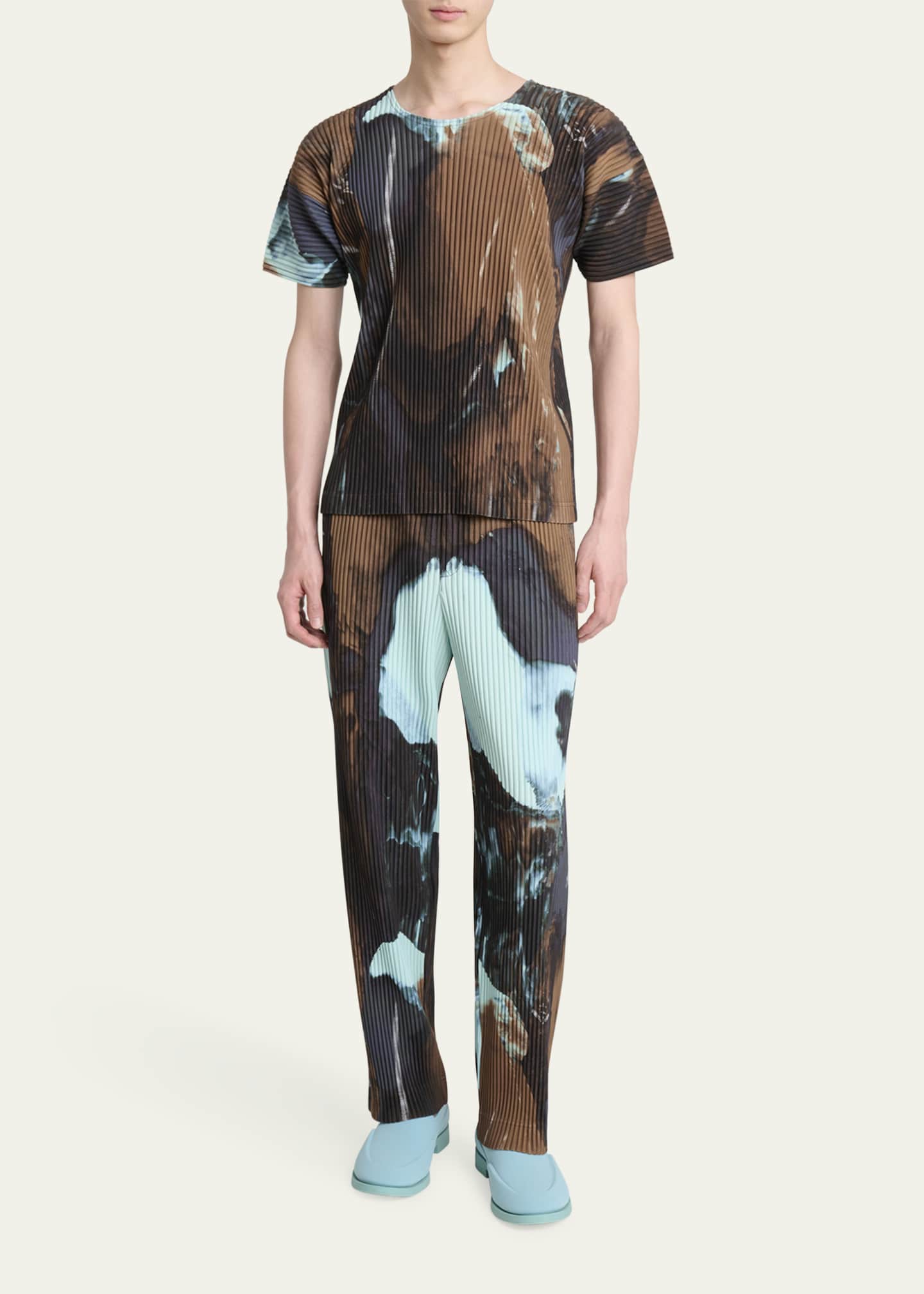 Homme Plisse Issey Miyake Men's Multi Agate Pleated T-Shirt