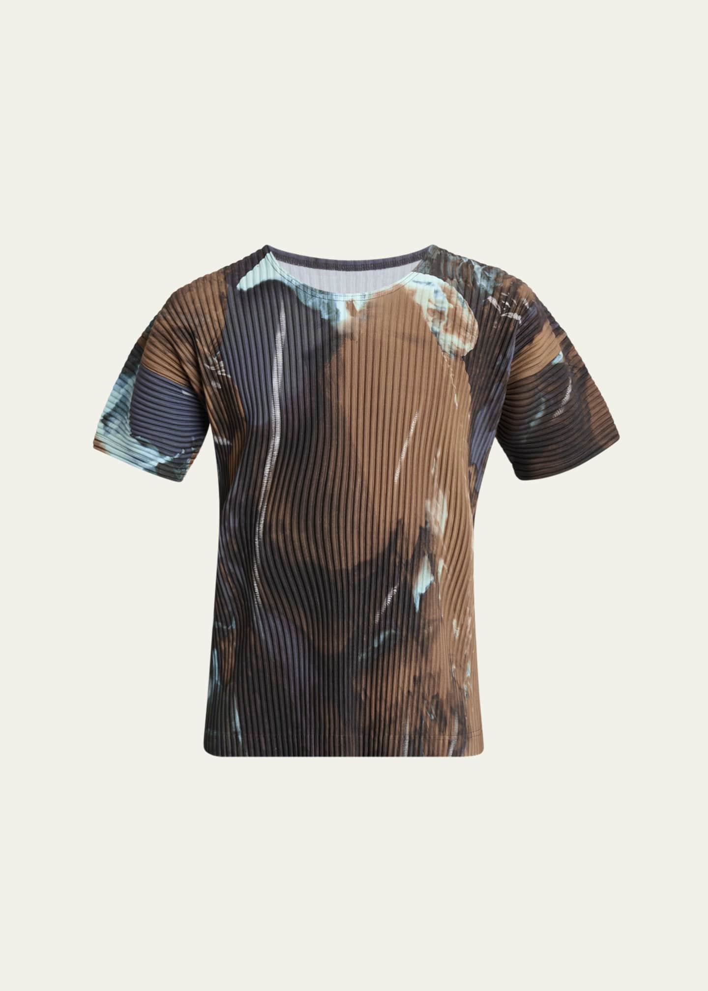 Homme Plisse Issey Miyake Men's Multi Agate Pleated T-Shirt