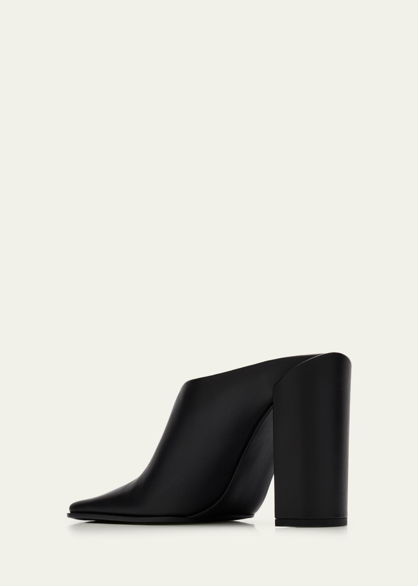 ALAÏA Leather Square-Toe Mules - Bergdorf Goodman