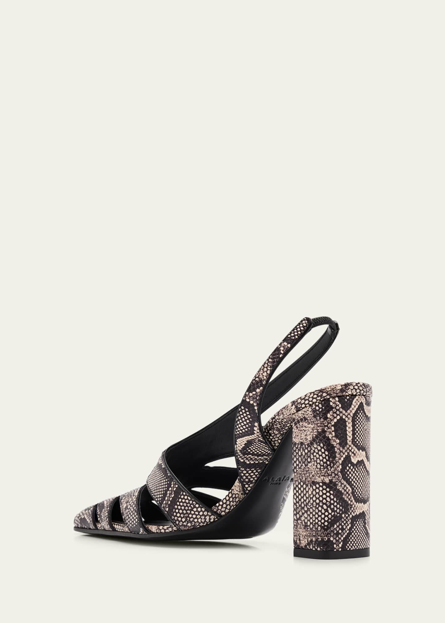 ALAIA Snakeskin Leather Cutout Slingback Pumps - Bergdorf Goodman