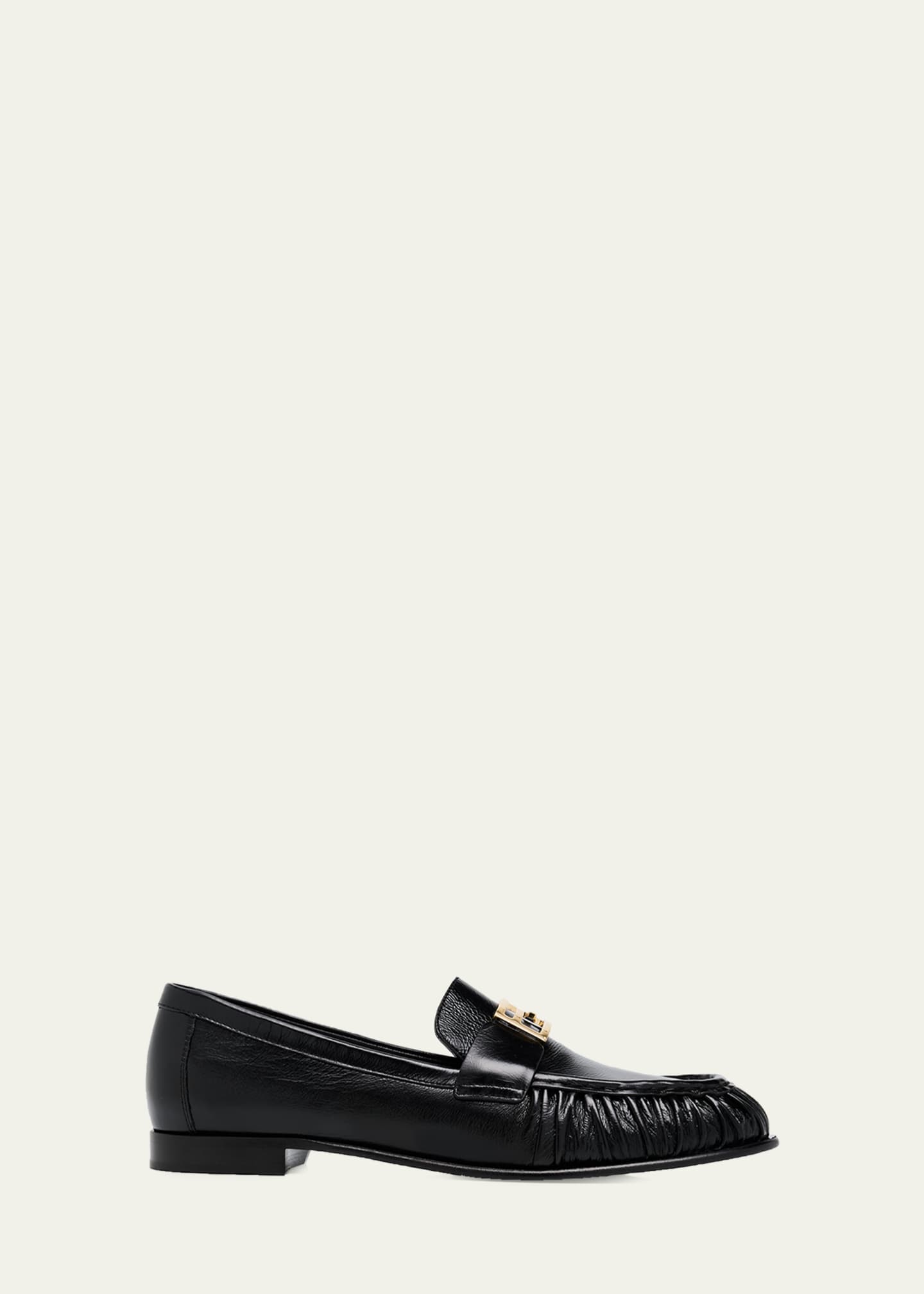 Fendi Baguette Ruched Leather Loafers - Bergdorf Goodman