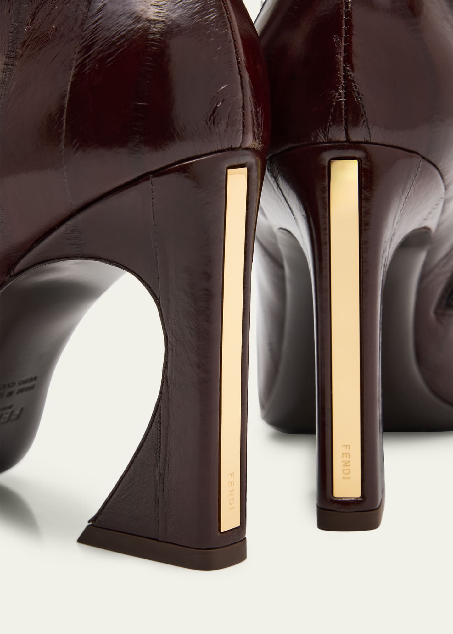 95mm Eel Leather Curved Heel Booties