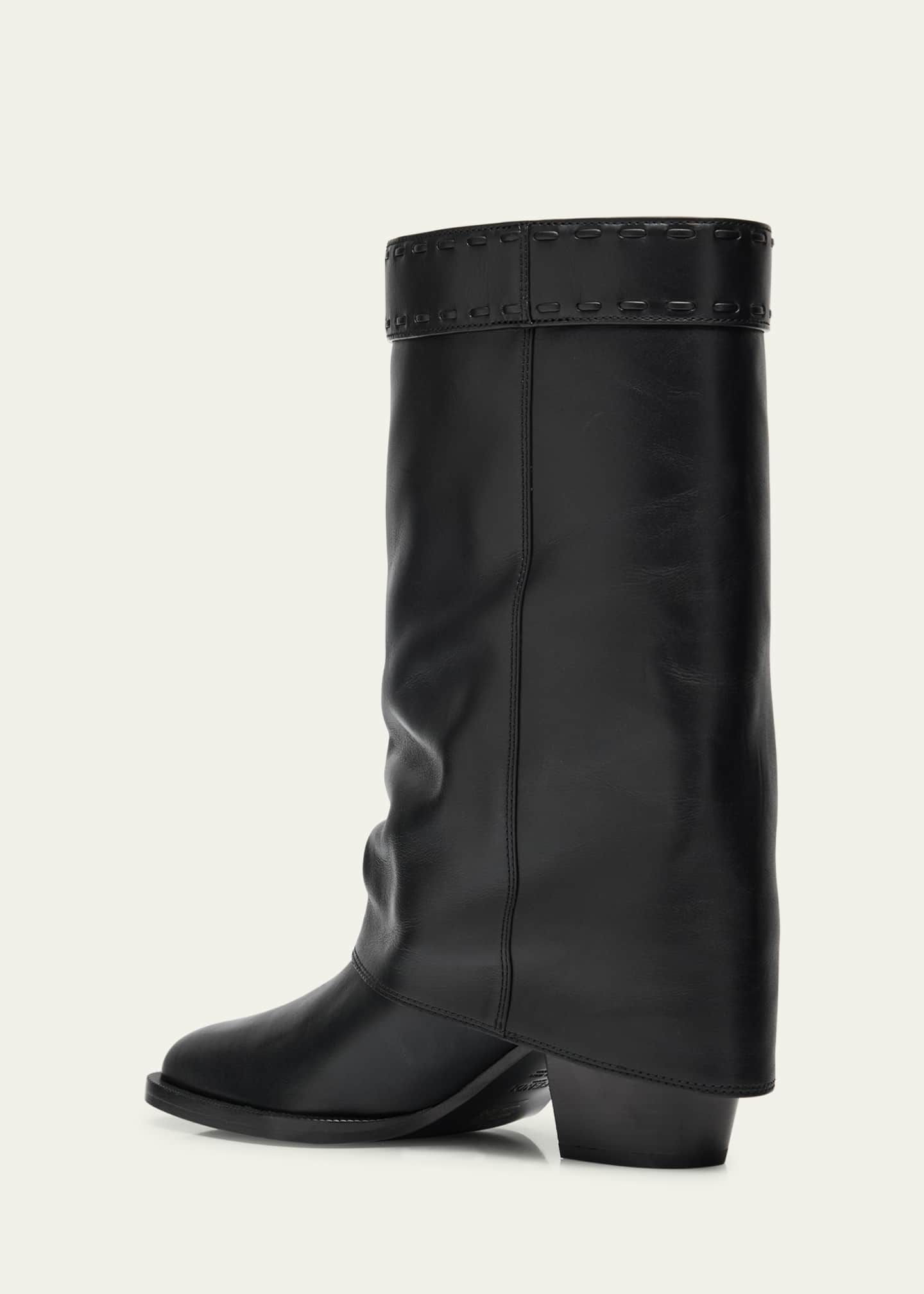 Fendi 55mm Minerva Leather Trompe L'oeil Pant Booties - Bergdorf