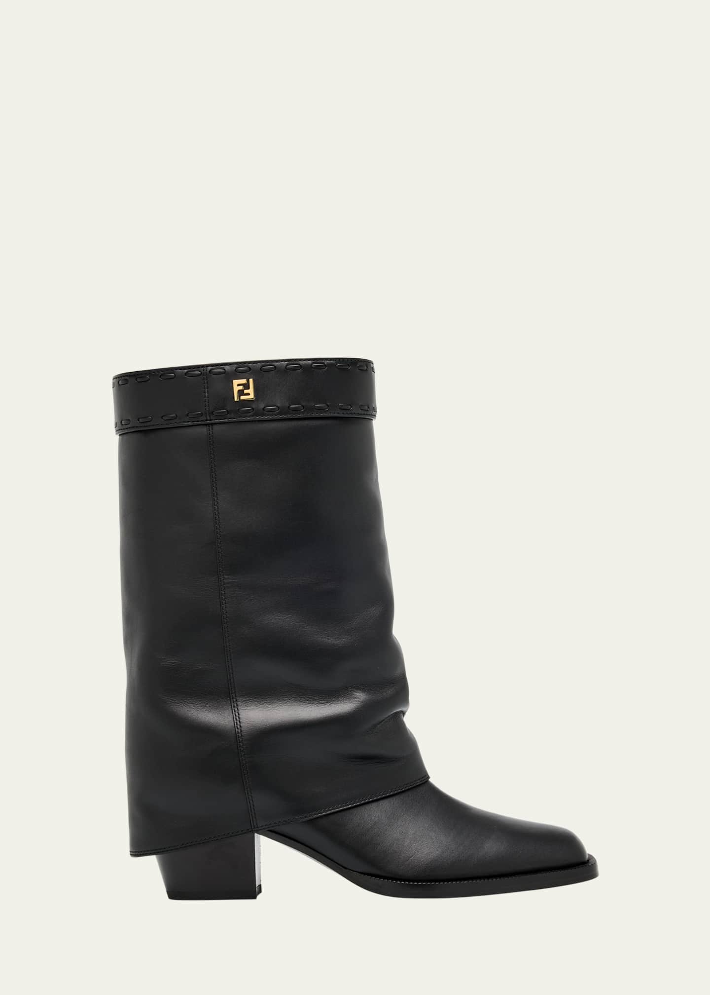 Fendi 55mm Minerva Leather Trompe L'oeil Pant Booties - Bergdorf