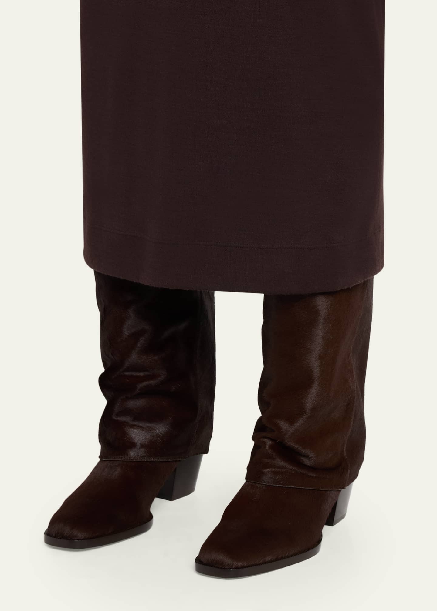 Fendi 55mm Minerva Calf Hair Trompe L'oeil Pant Knee-High Boots