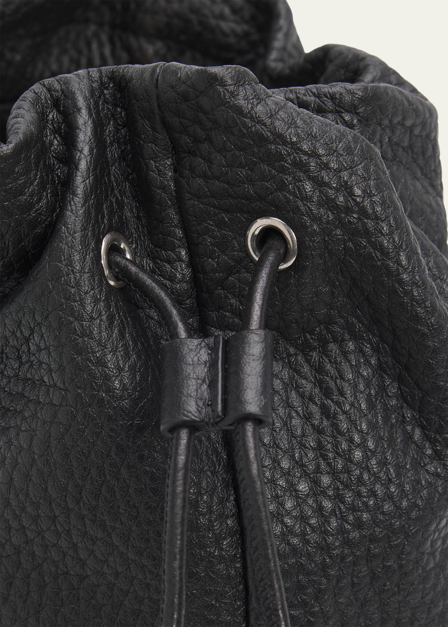 The Row Men's Sporty Leather Drawstring Pouch - Bergdorf Goodman