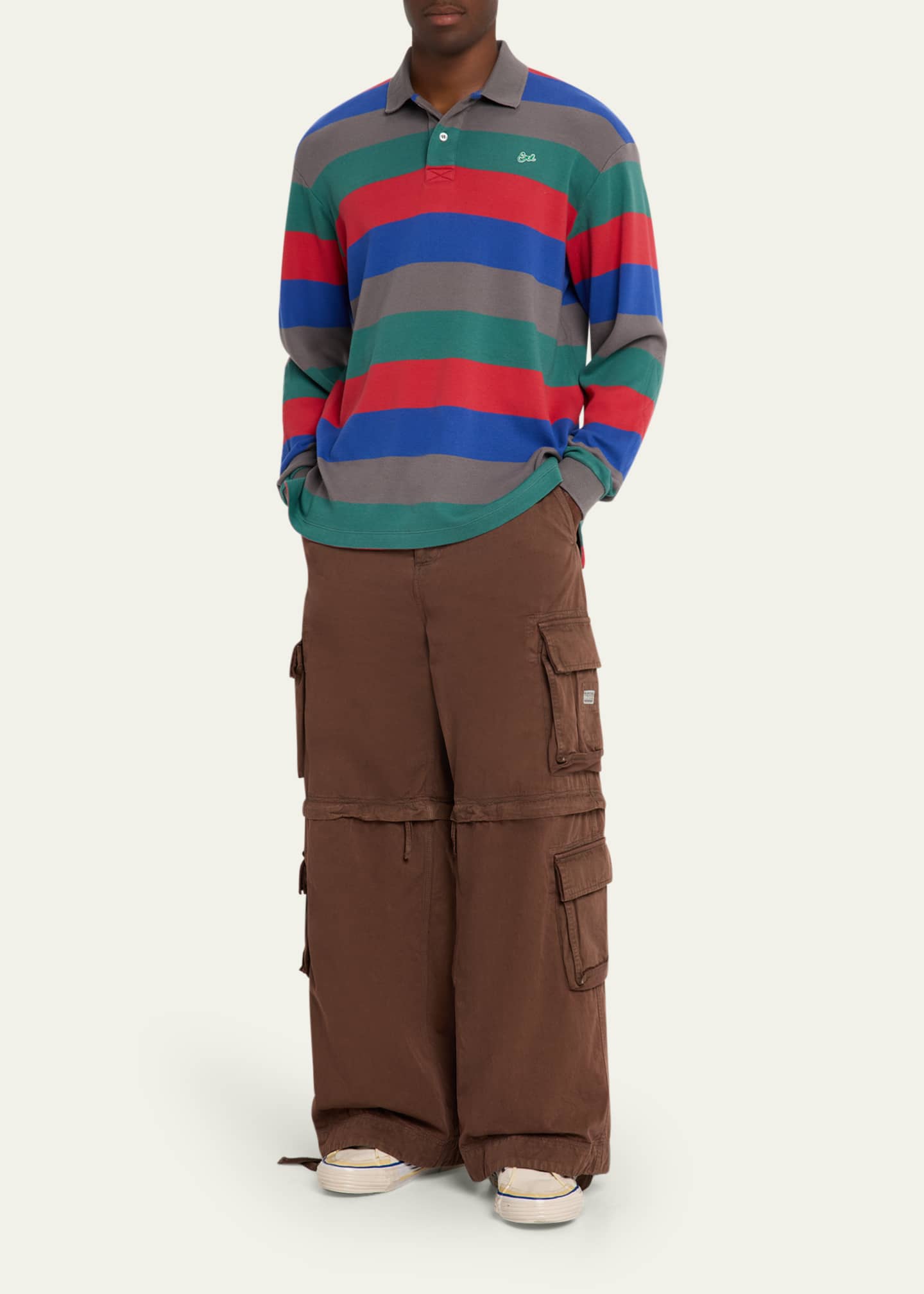 ERL Men's Cotton Zip-Off Wide Leg Cargo Pants - Bergdorf Goodman