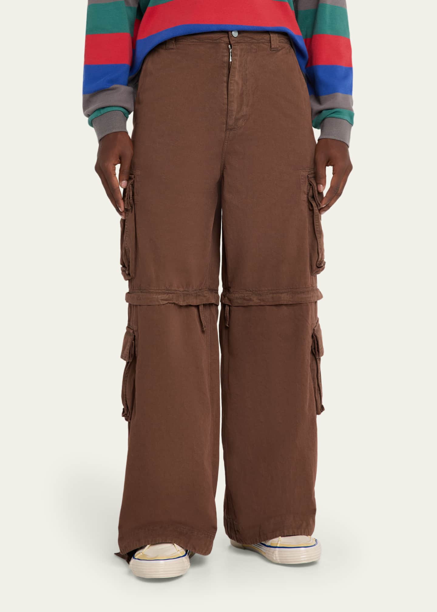ERL Men's Cotton Zip-Off Wide Leg Cargo Pants - Bergdorf Goodman