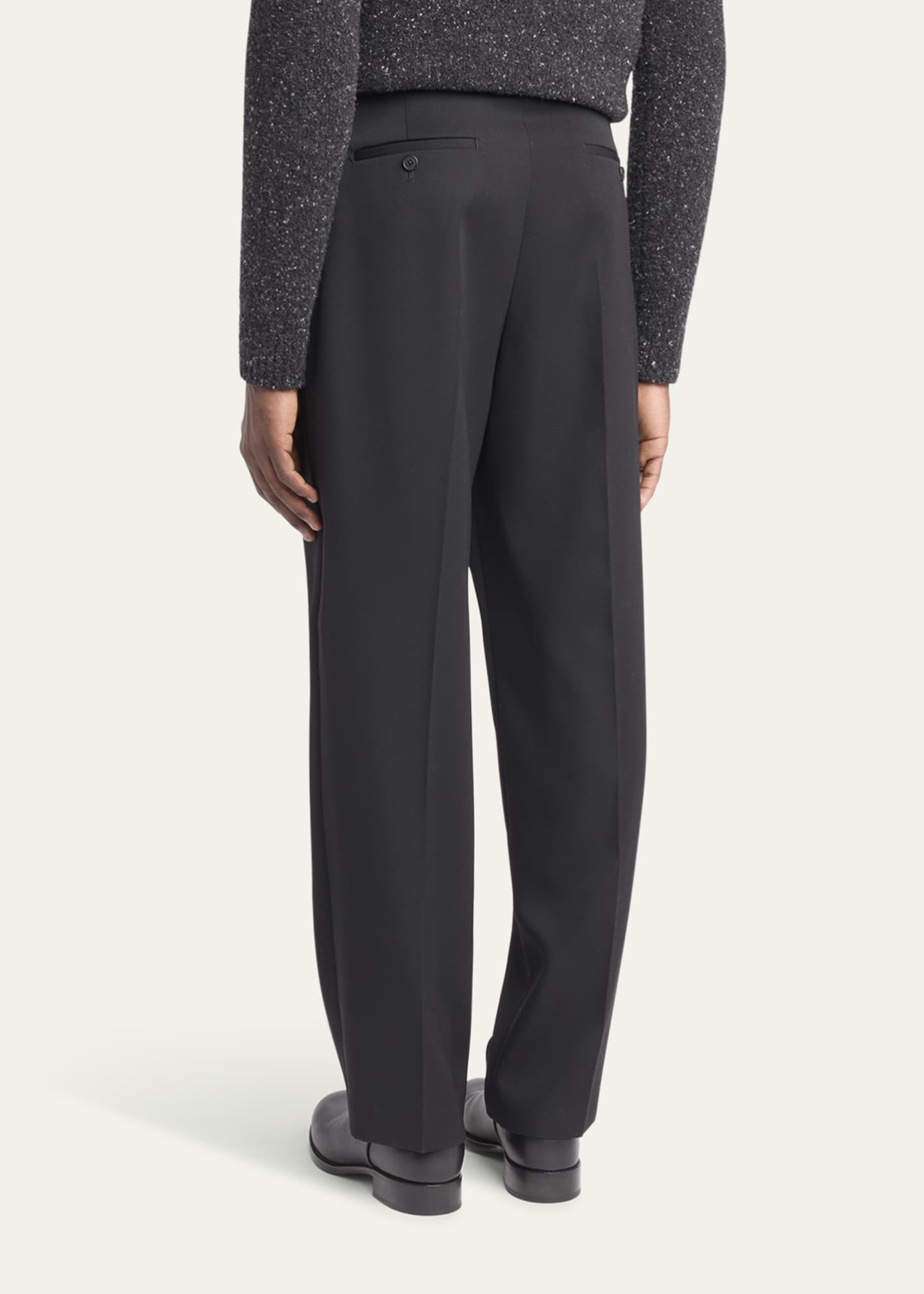 THE ROW Men's Zev Wool Double-Pleated Trousers - Bergdorf Goodman
