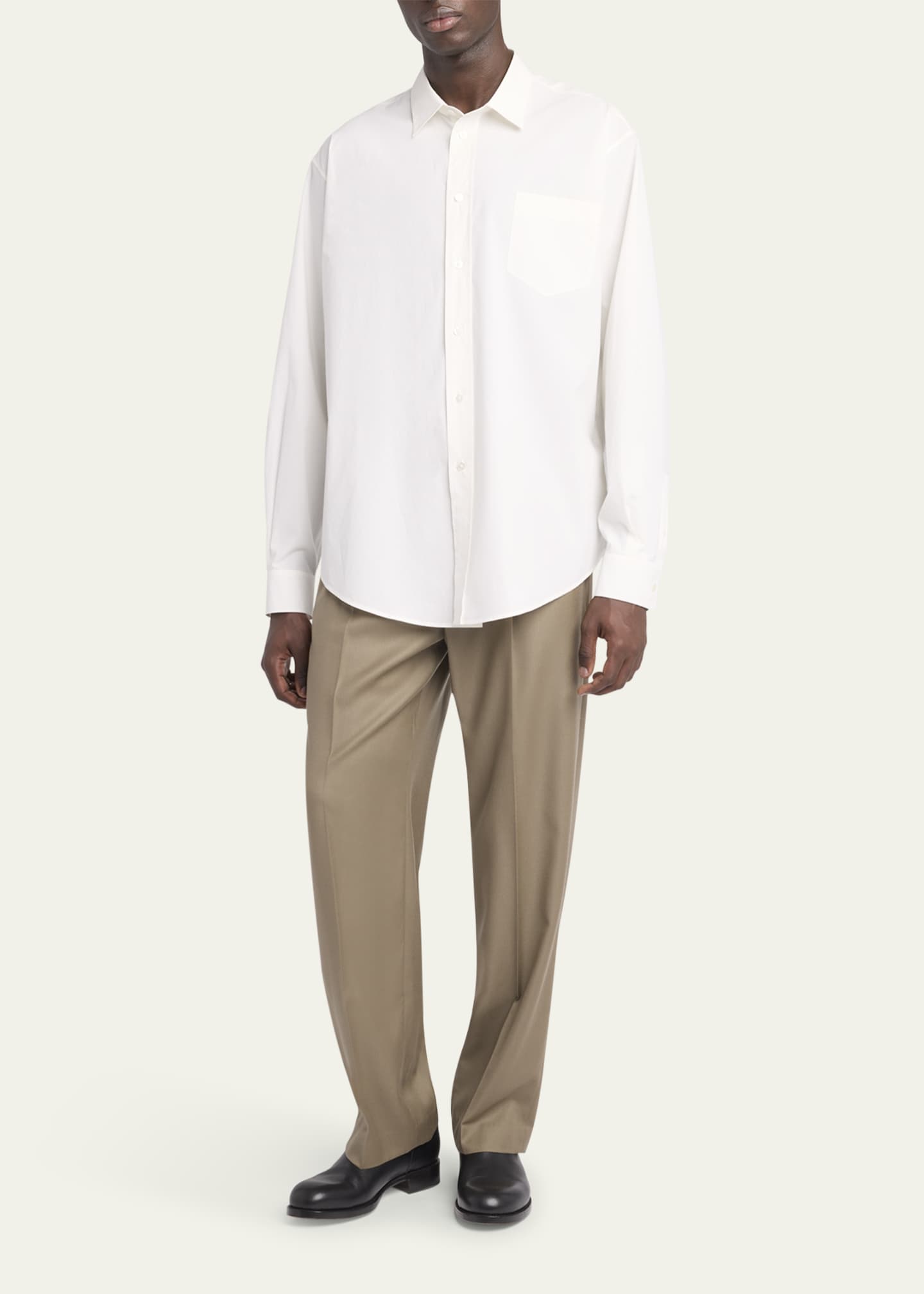 THE ROW Men's Zev Flannel Double-Pleated Pants - Bergdorf Goodman