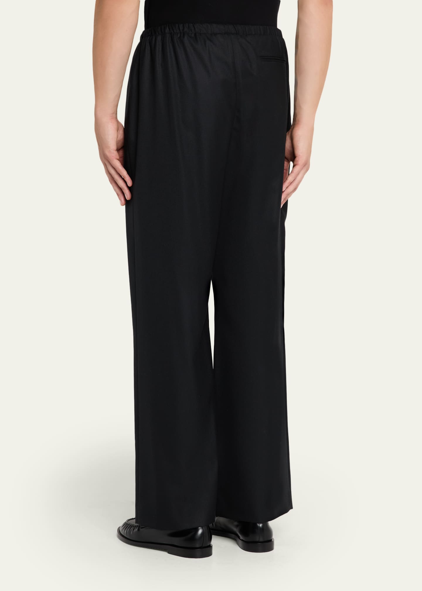 パンツ ALONE WOOL SLACKS THE ROW Men's Xon Wool Flannel Relaxed-Fit Drawstring Pants