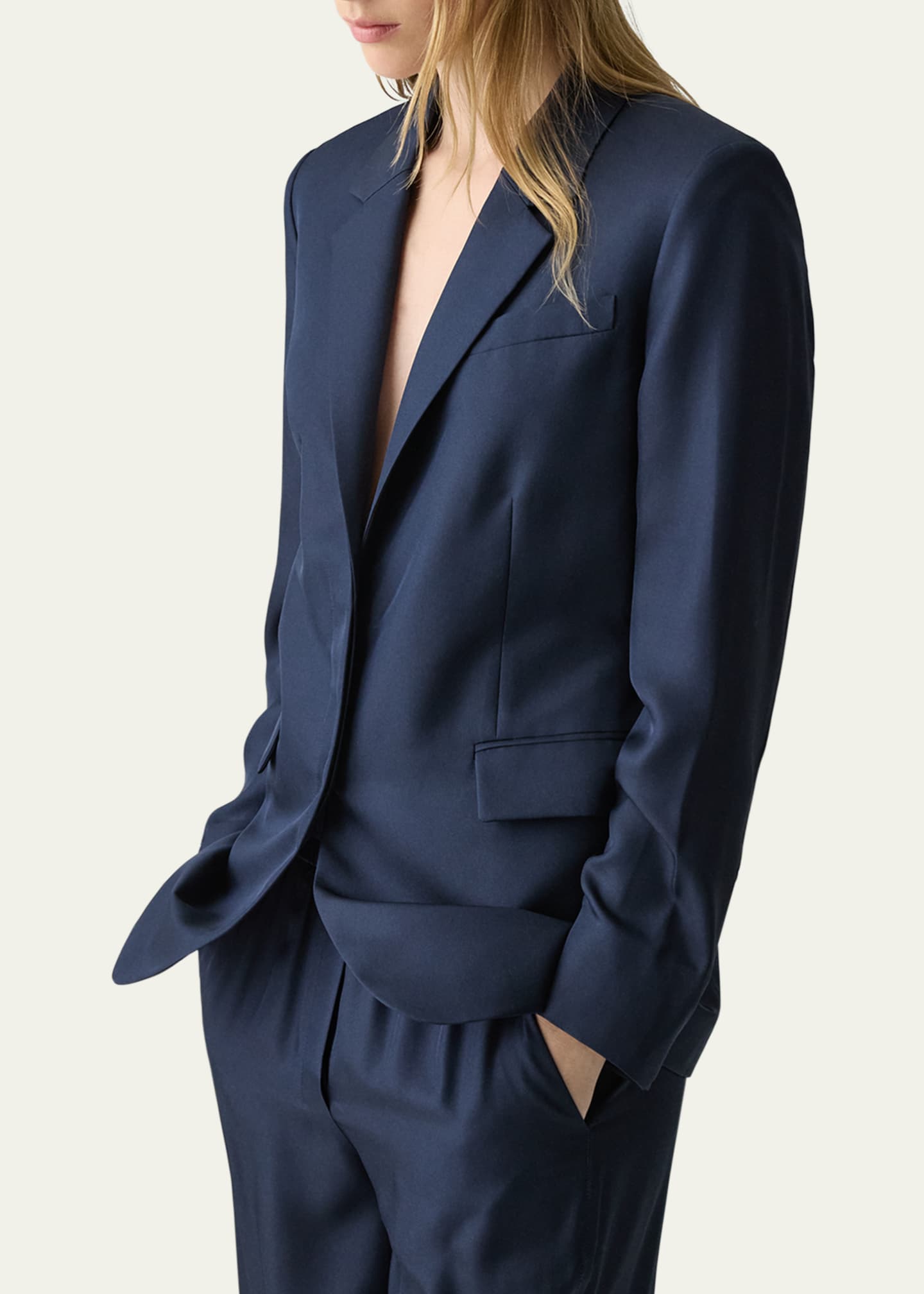 Theory Relaxed Silk Cinch Blazer - Bergdorf Goodman