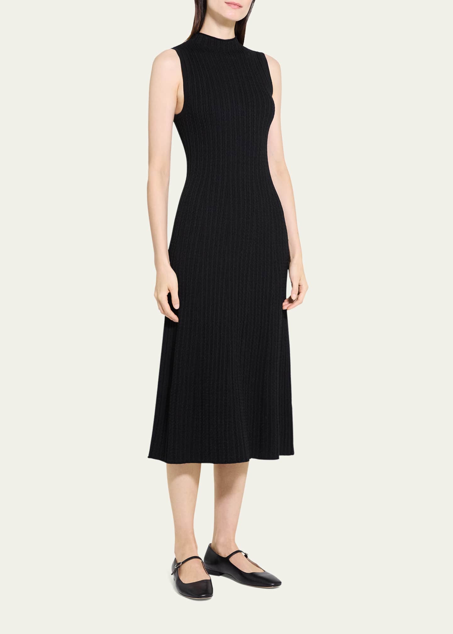 Theory Sleeveless Cable-Knit Midi Dress - Bergdorf Goodman