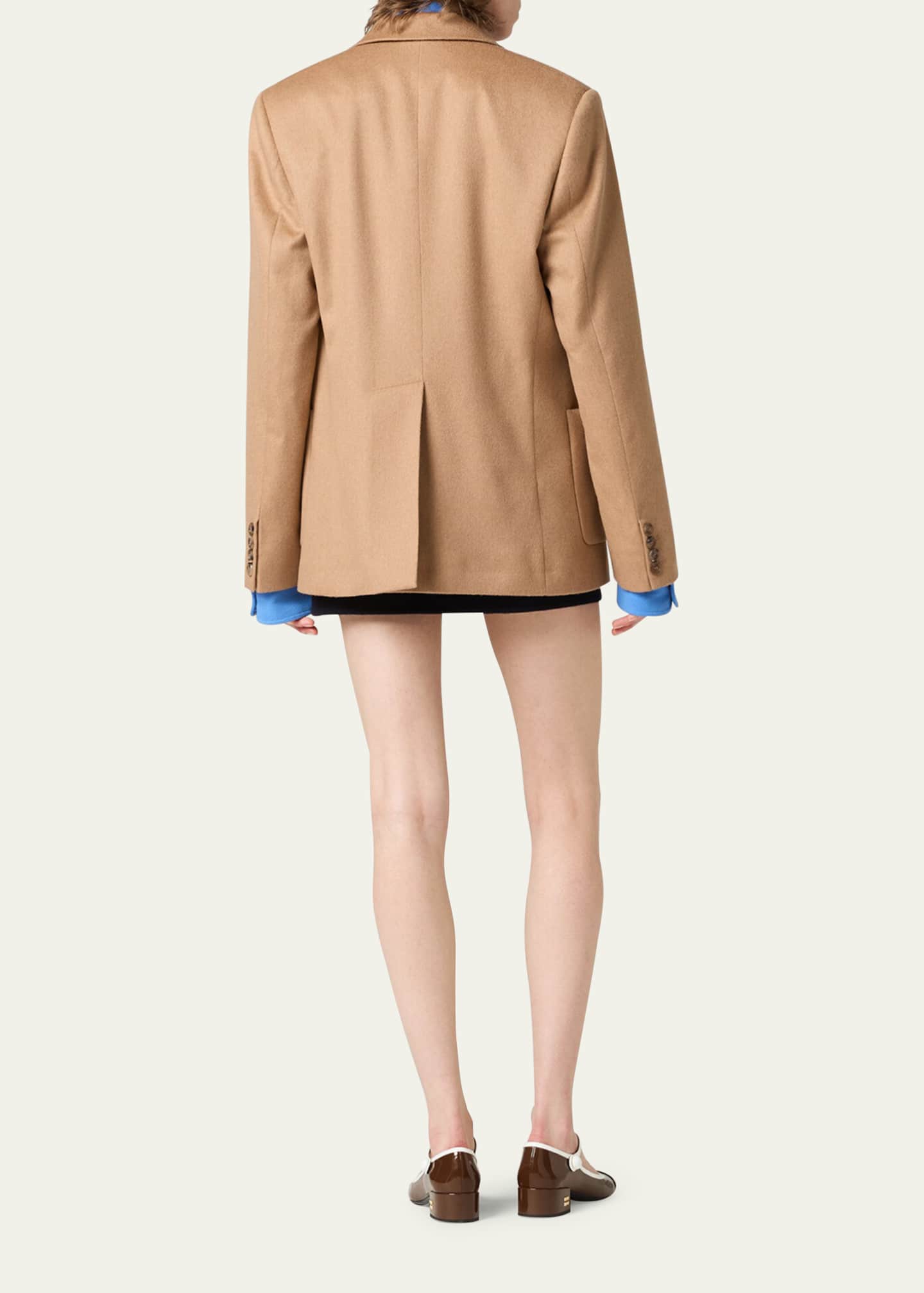 Oversized Single-Breasted Camel Hair Jacket