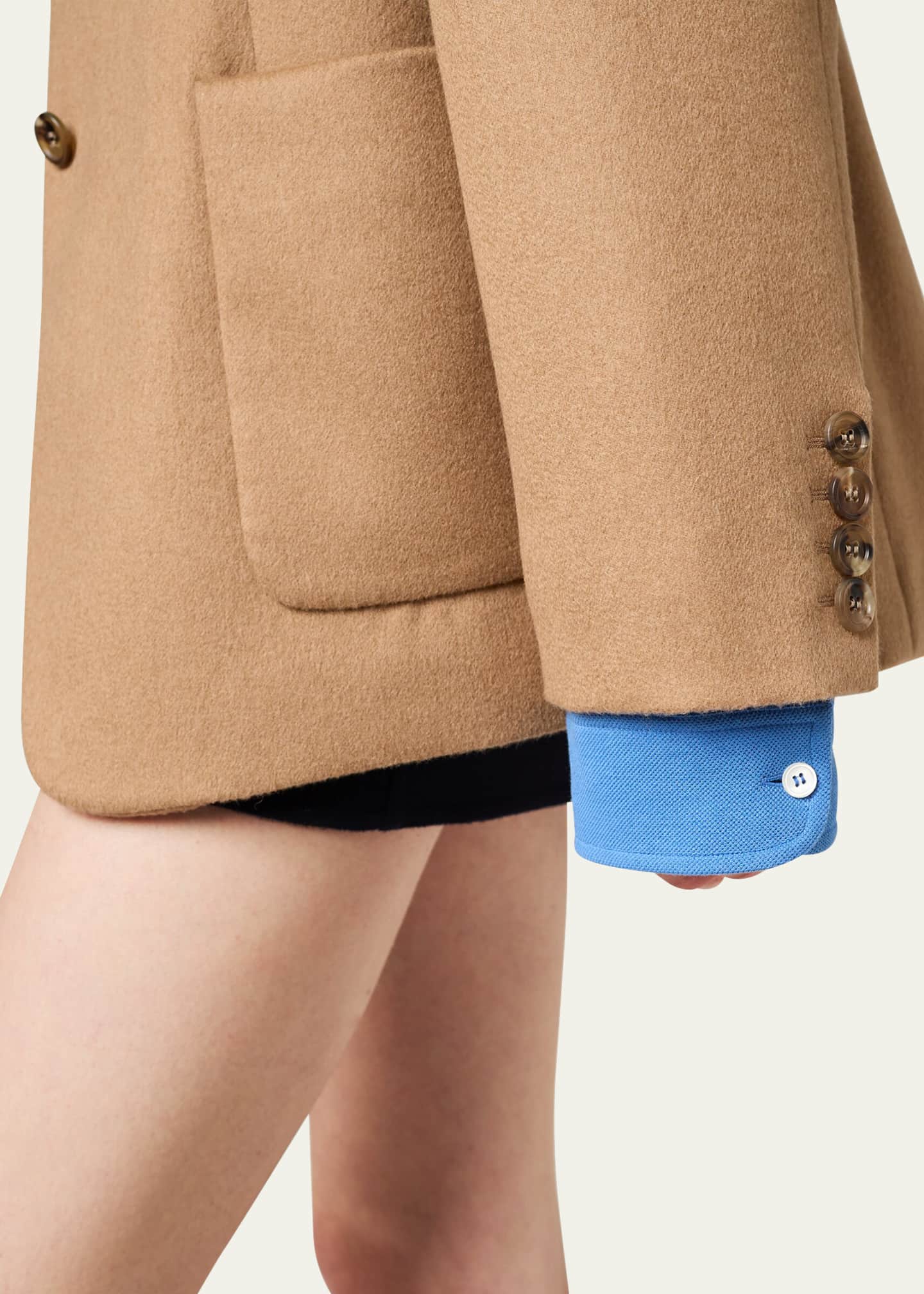 Oversized Single-Breasted Camel Hair Jacket