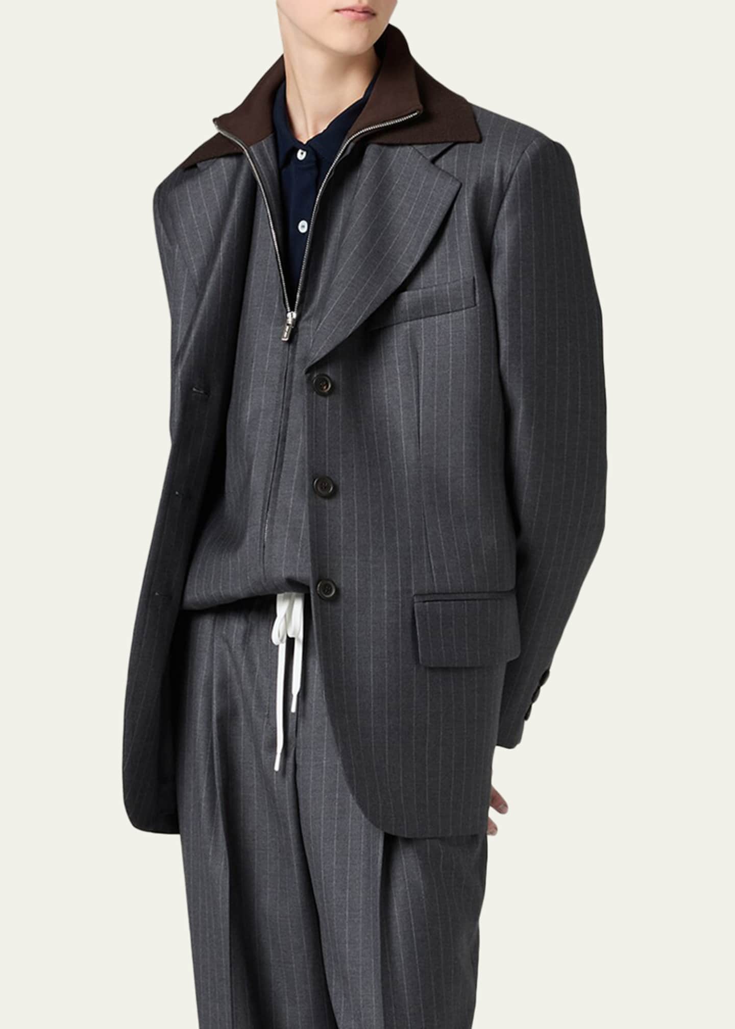 おまな MIU MIU Single-breasted jacket Miu Miu Pinstripe Single-Breasted Blazer Jacket - Bergdorf Goodman