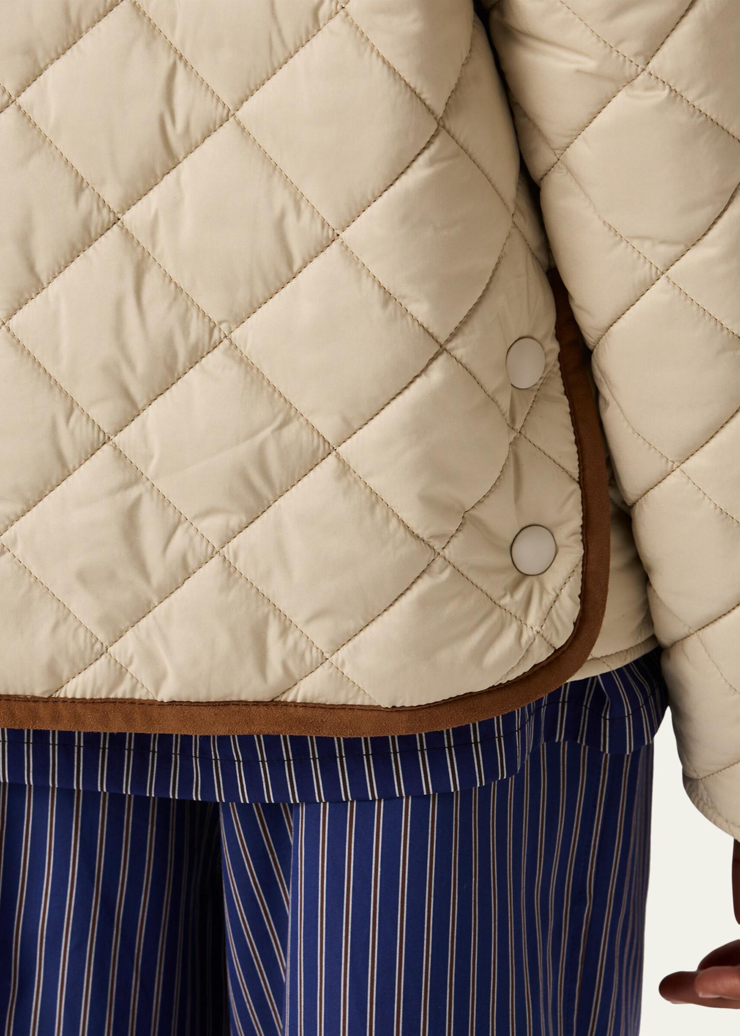 Miu Miu Suede-Trim Quilted Barn Jacket - Bergdorf Goodman