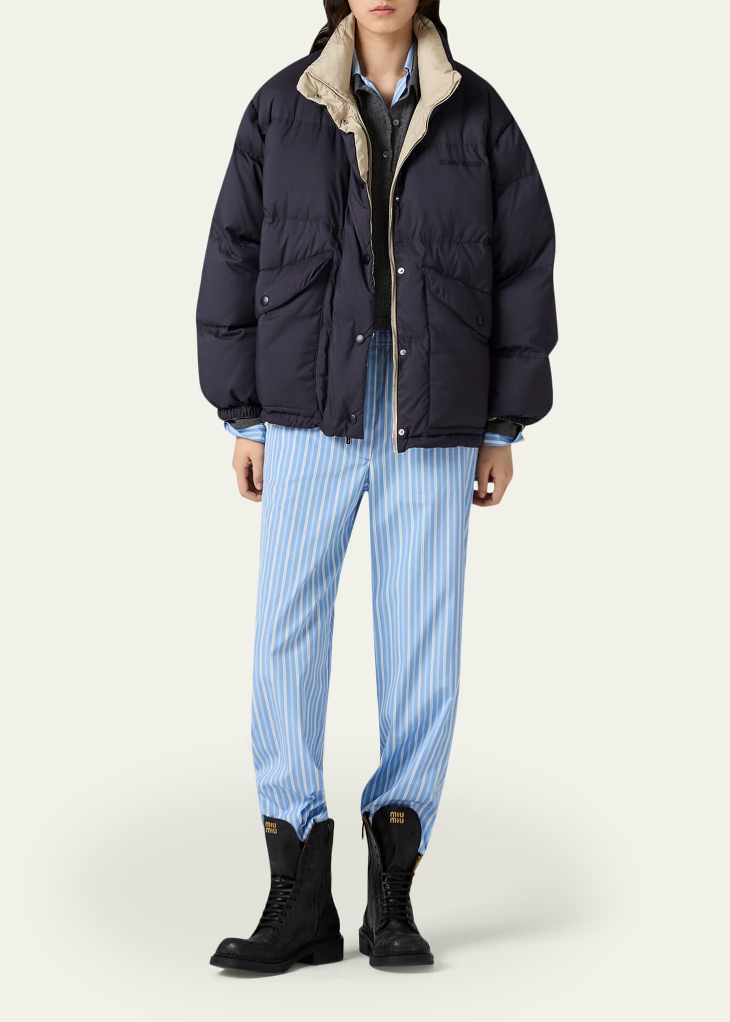 Oversized Ponge Puffer Jacket