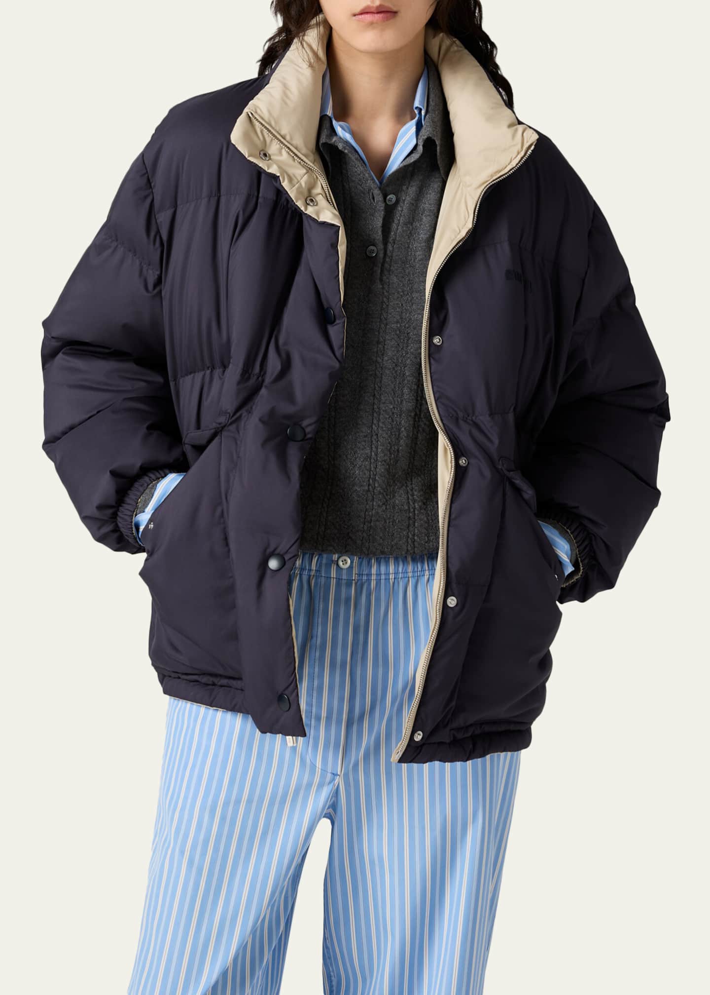 Oversized Ponge Puffer Jacket