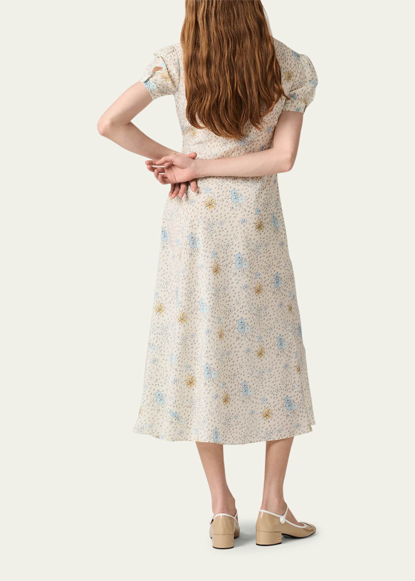 miu miu floral midi dress MIU MIU SPRING 2004 PINK FLORAL SILK DRESS
