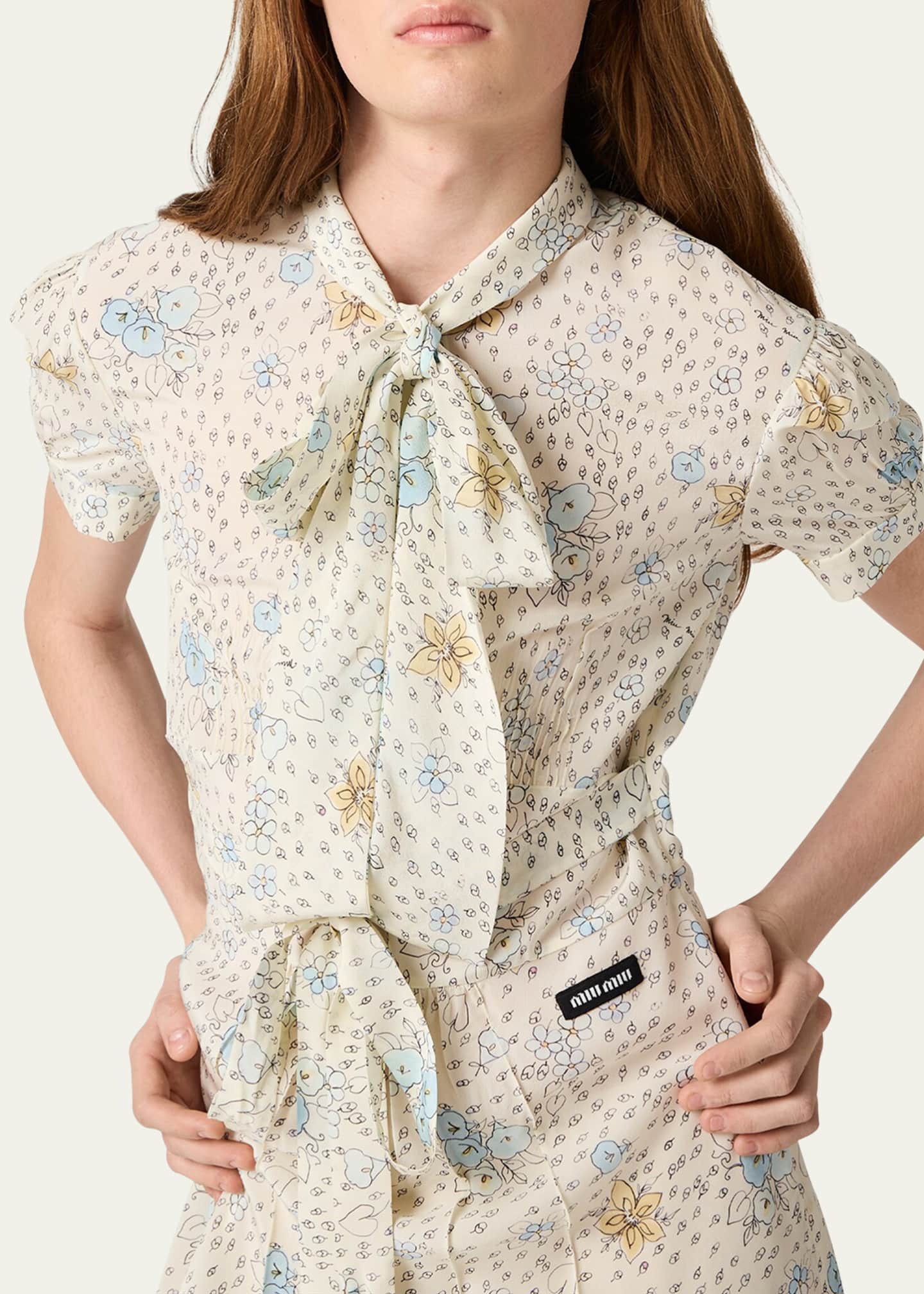 floral midi dress blue Cape Sleeve Floral Embroidered Midi Dress In Blue Multi, Blue Multi / Regular / 0