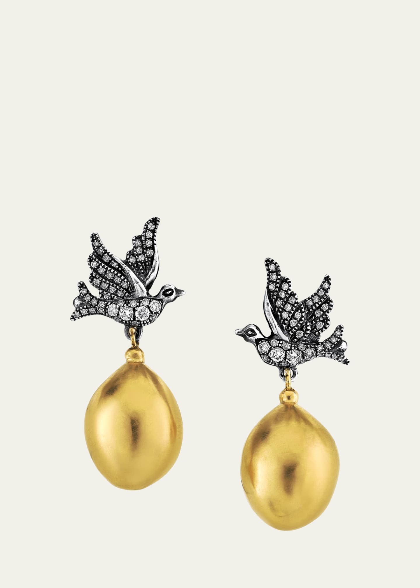 Arman Sarkisyan Love Birds Earrings with 18K Gold Drops