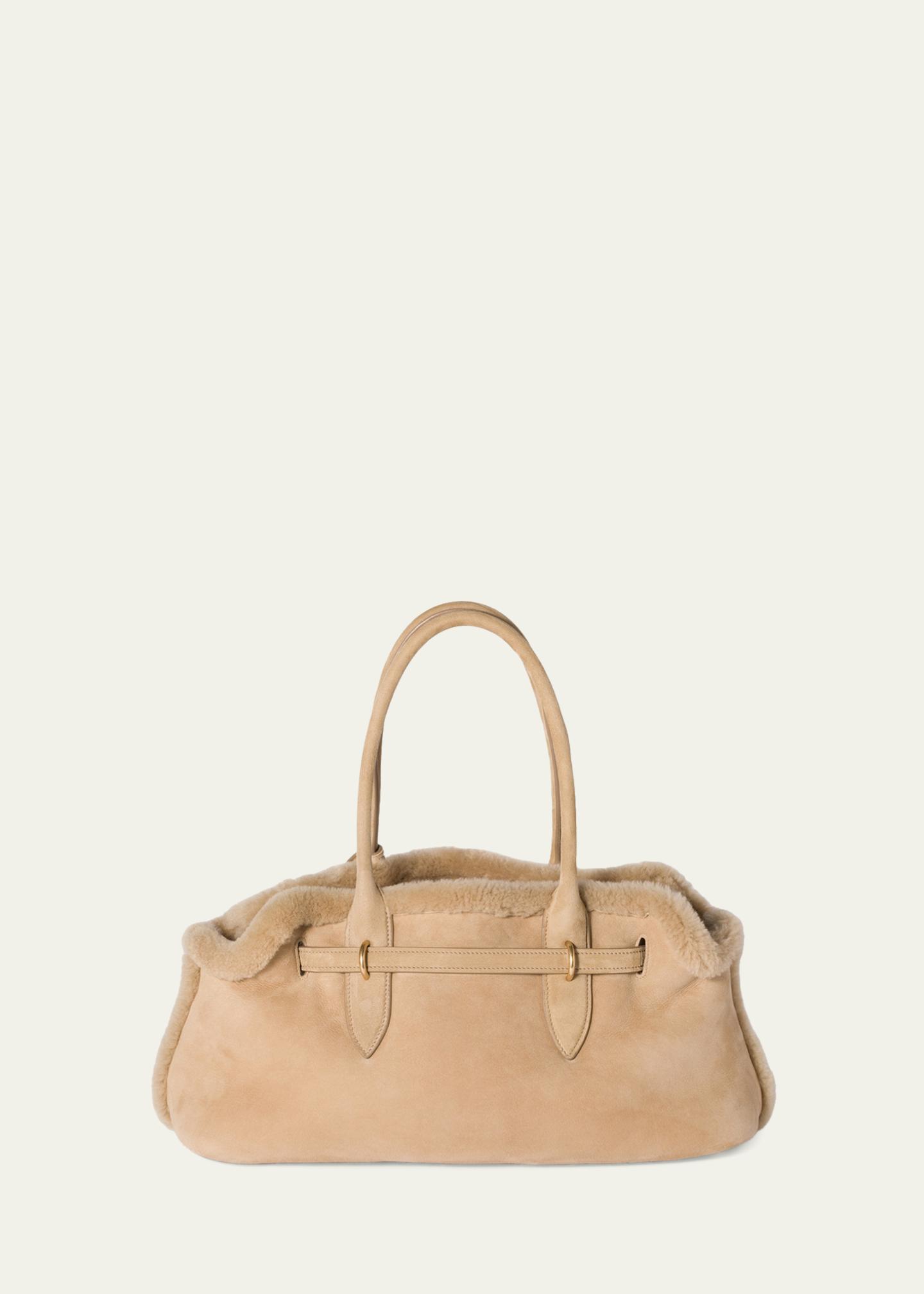 Miu Miu Aventure Belted Shearling Shoulder Bag - Bergdorf Goodman
