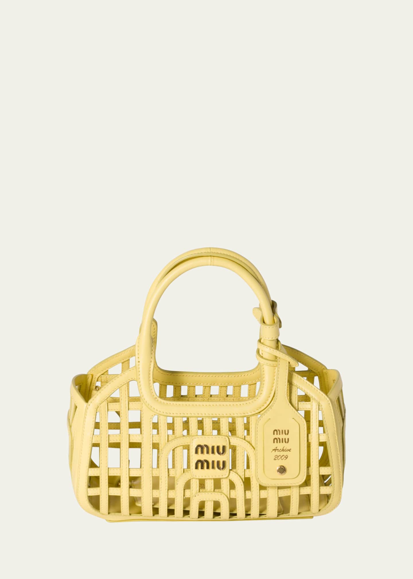 Miu Miu Woven Leather Top-Handle Bag - Bergdorf Goodman