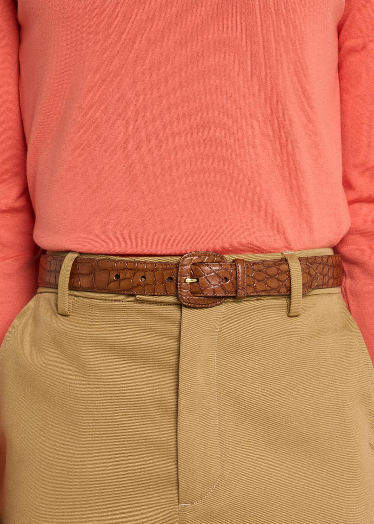 Ralph Lauren Purple Label Collection Alligator Belt Patent leather belt Ralph Lauren Purple Label Black size 37  main image 4